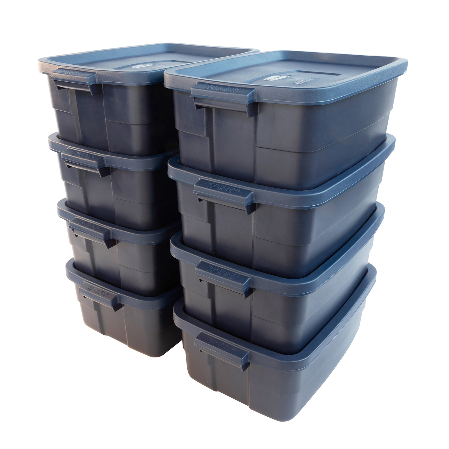 Rubbermaid 10 Gallon Stackable Storage Container, Dark Indigo Metallic