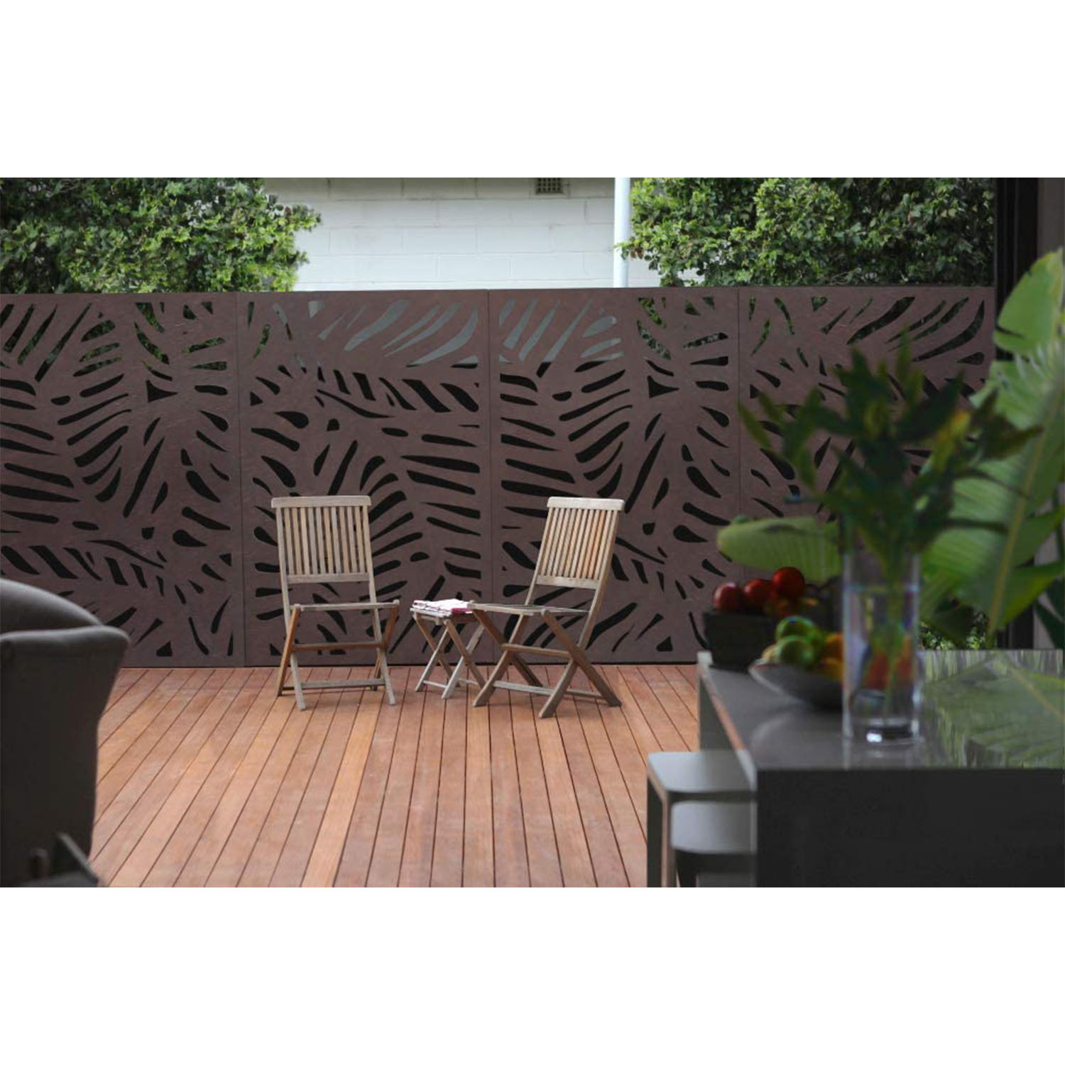 Stratco 4x2 Foot Metal Privacy Screen Panel Fencing, Flora Pattern ...