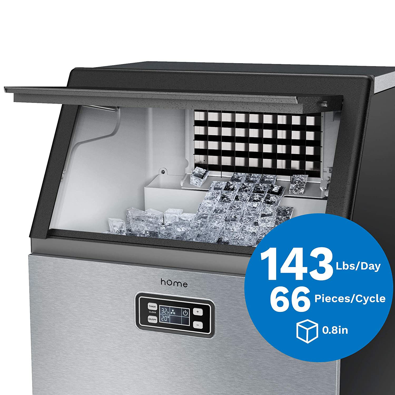 hOmeLabs Freestanding Commercial Ice Maker Machine w/ Scoop, 99 Pound