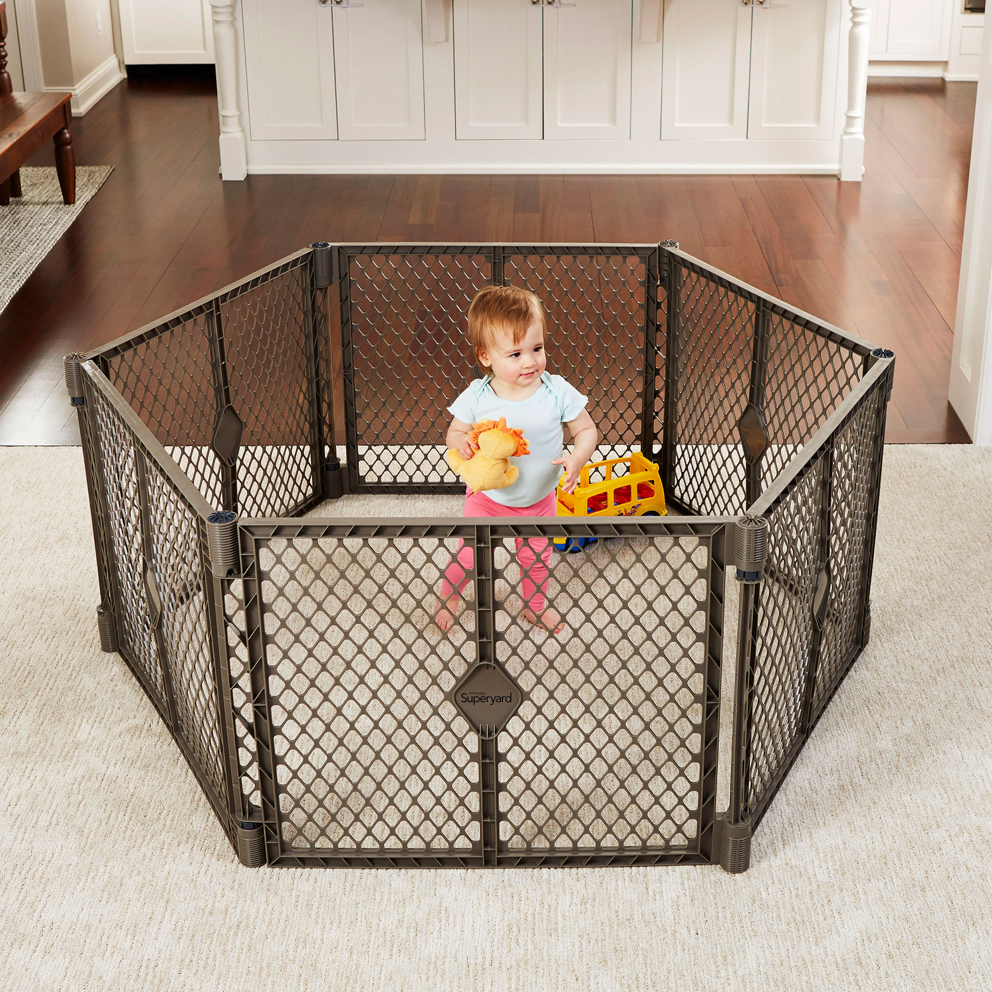Toddleroo by North States Superyard Baby Gate and Portable Play Yard