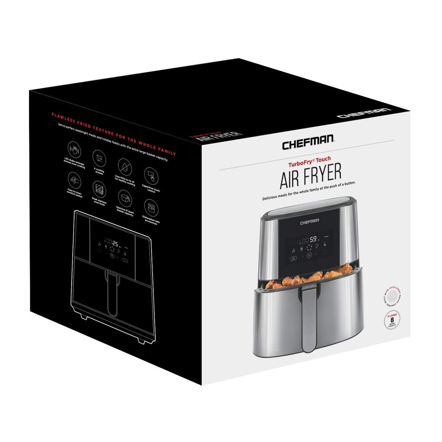 Chefman TurboFry XL 8 Quart Rapid Temperature Control Stainless Steel