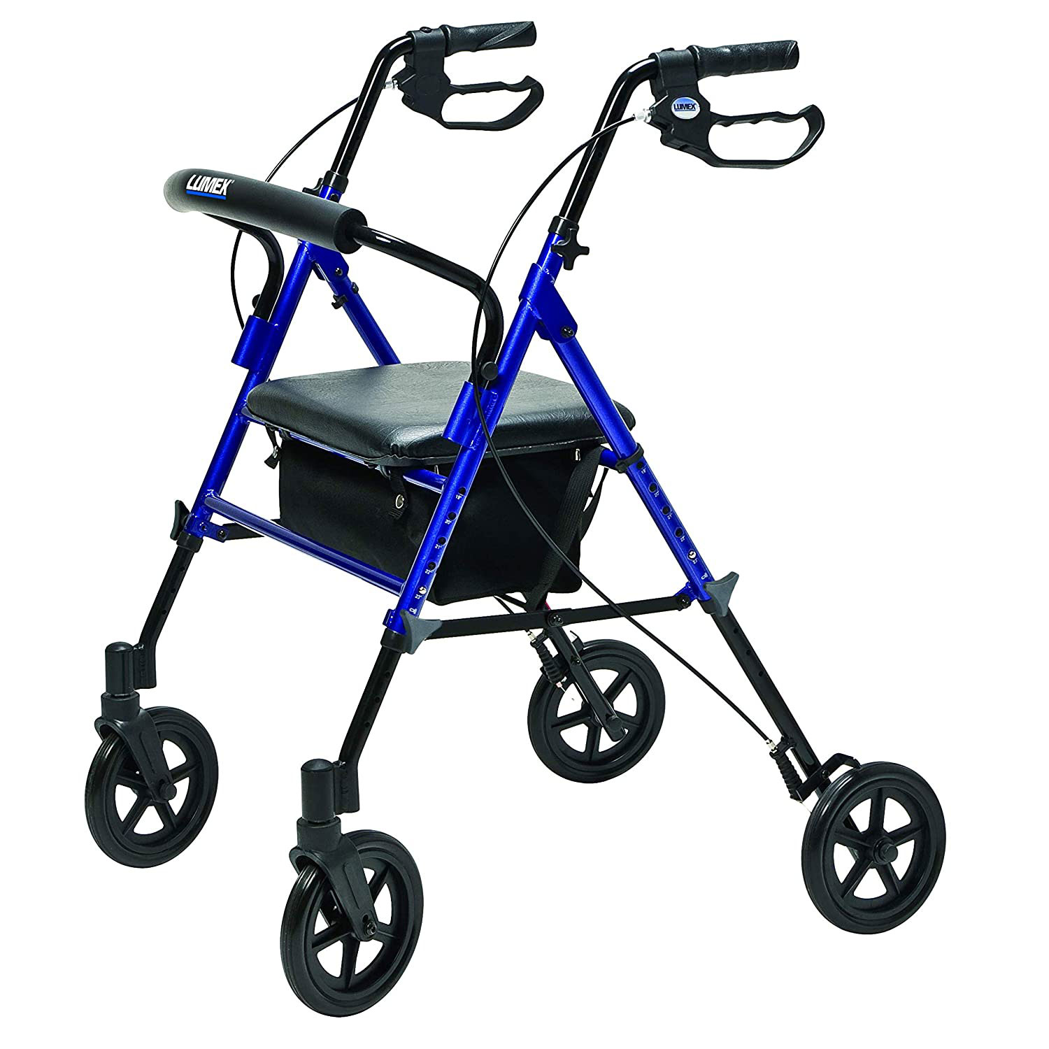 Lumex Set N' Go Wide 2In1 Height Adjustable Rollator Walker with