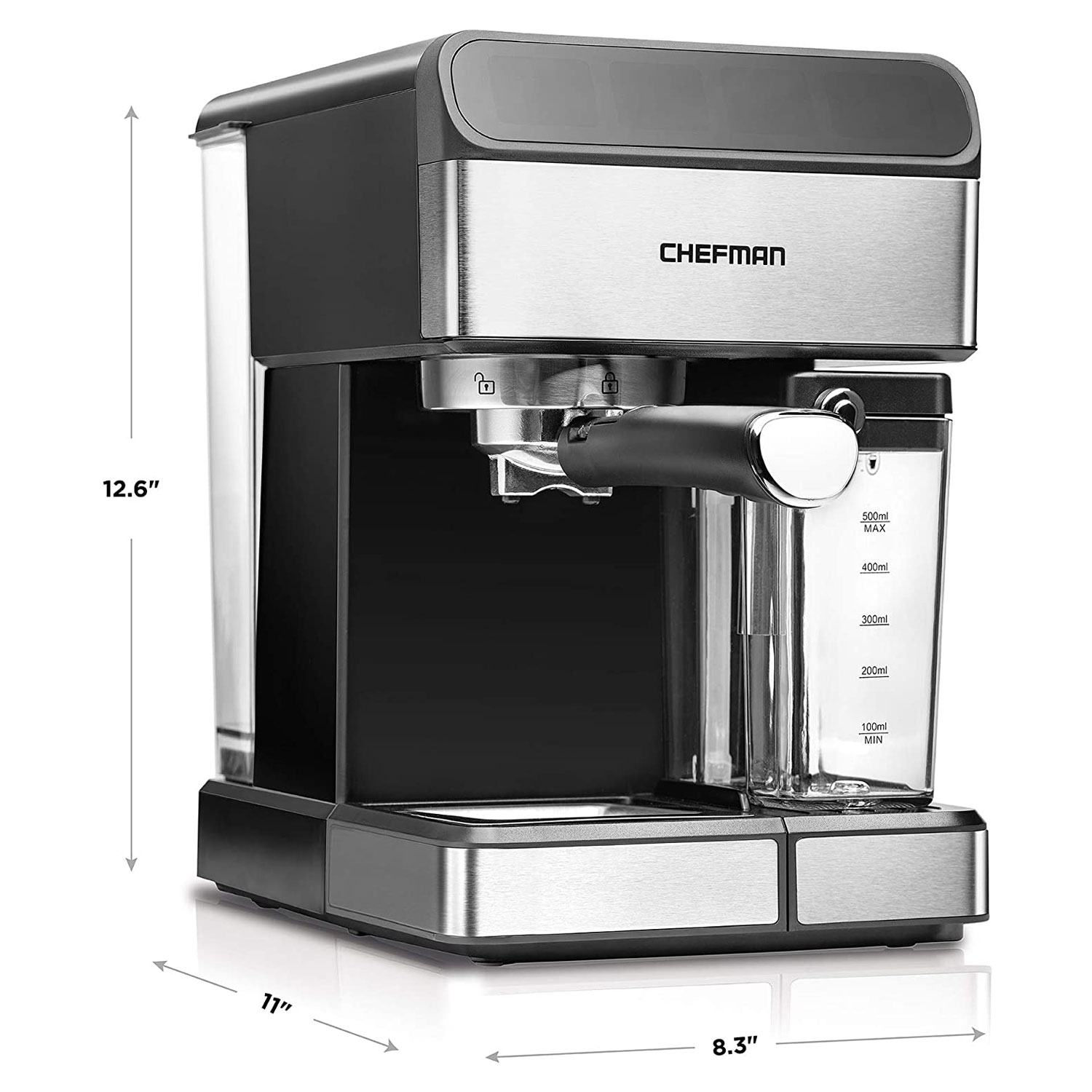 Chefman 6 in 1 Espresso Maker Coffee Machine with Milk Frother and 15