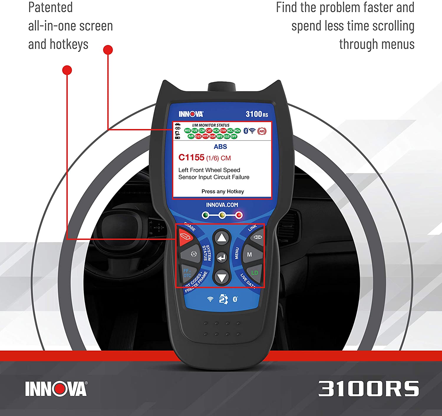 INNOVA 3100RS FixAssist Bluetooth Code Reader Vehicle Diagnostic