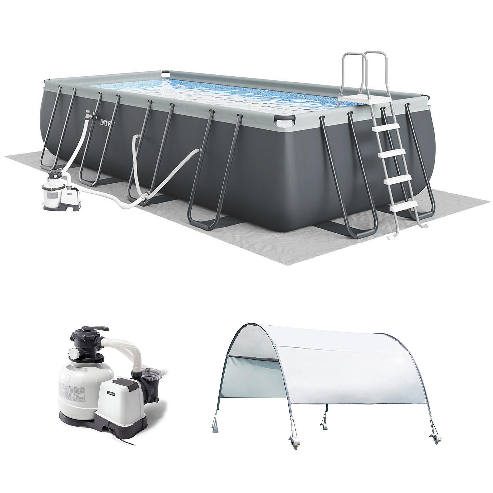Intex Ultra XTR Frame 24' x 12' x 52" Swimming Pool with Protective Sun Canopy - Picture 1 of 9