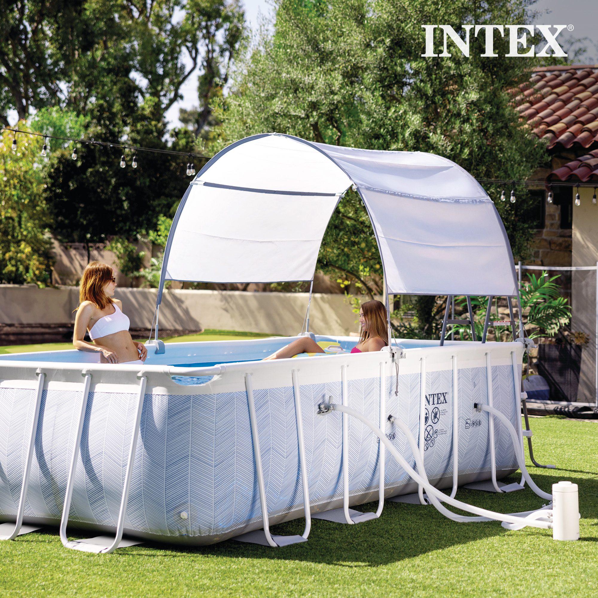 Intex Ultra XTR Frame 24' x 12' x 52" Swimming Pool with Protective Sun Canopy - Picture 6 of 9