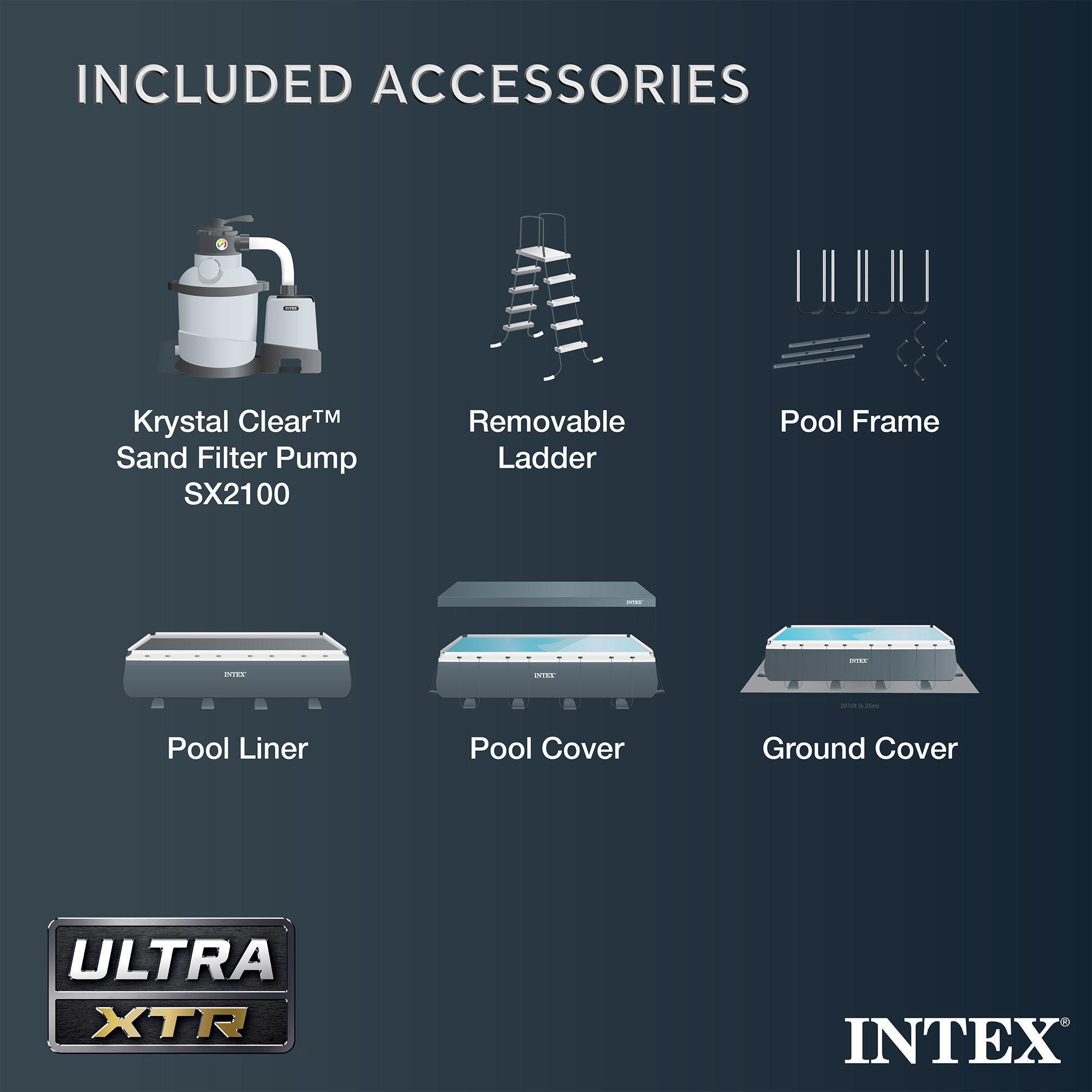 Intex Ultra XTR Frame 24' x 12' x 52" Swimming Pool with Protective Sun Canopy - Picture 7 of 9
