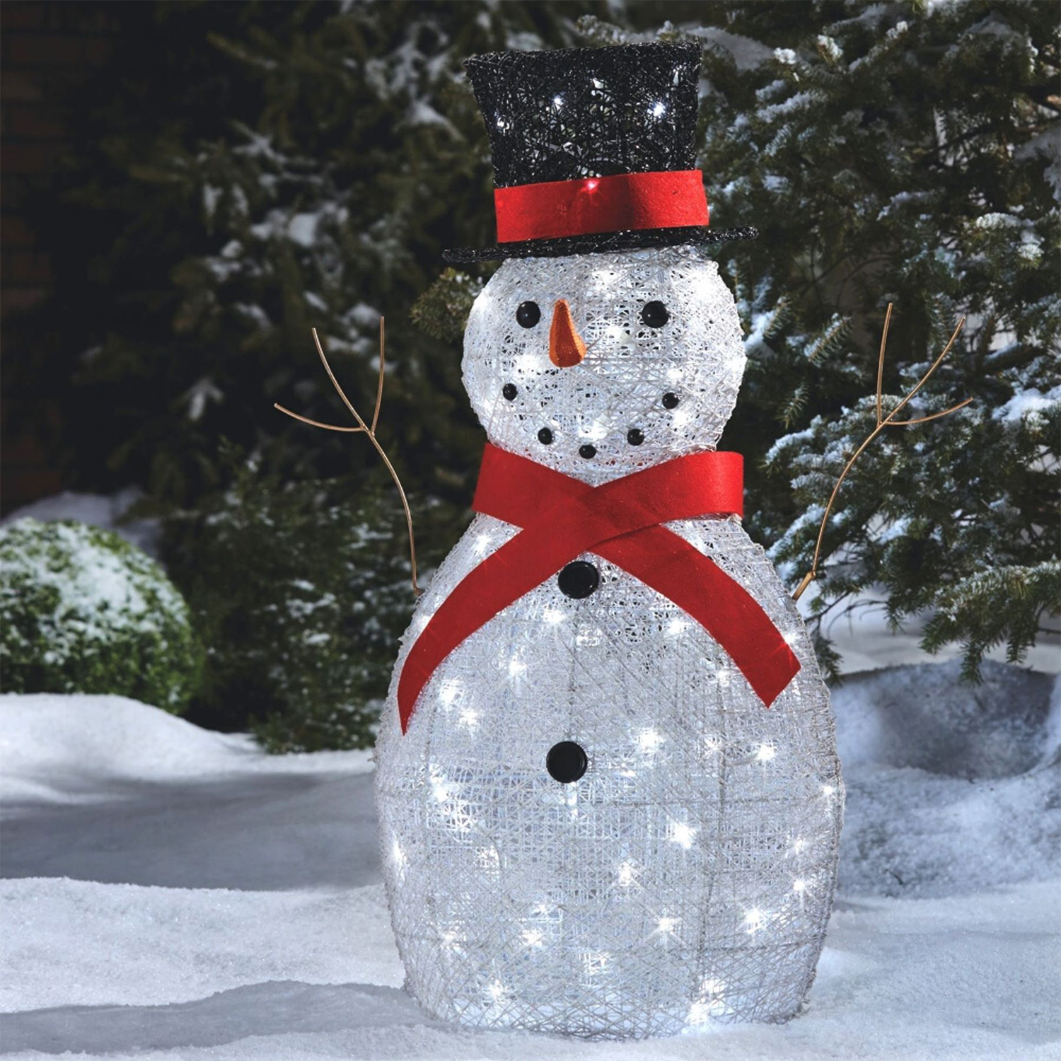 室外用  スノーマン☆LED Holiday Living 7-ft LED Block Snowman Yard Decoration in the