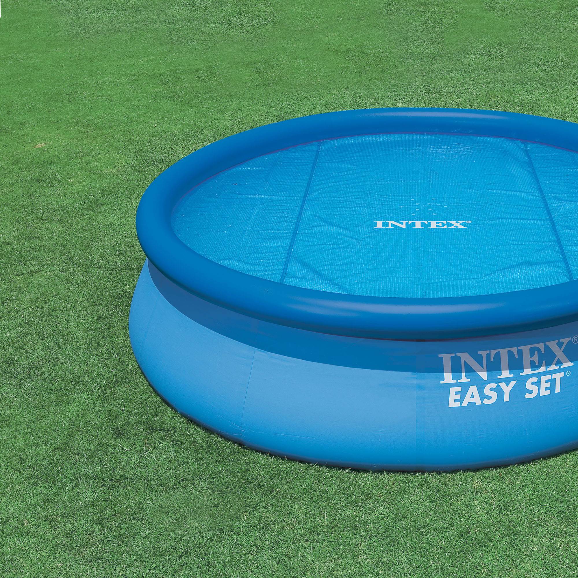 Intex 15 Foot Round Easy Set Vinyl Solar Cover for Swimming Pools, Blue 29023E 789610101078 eBay