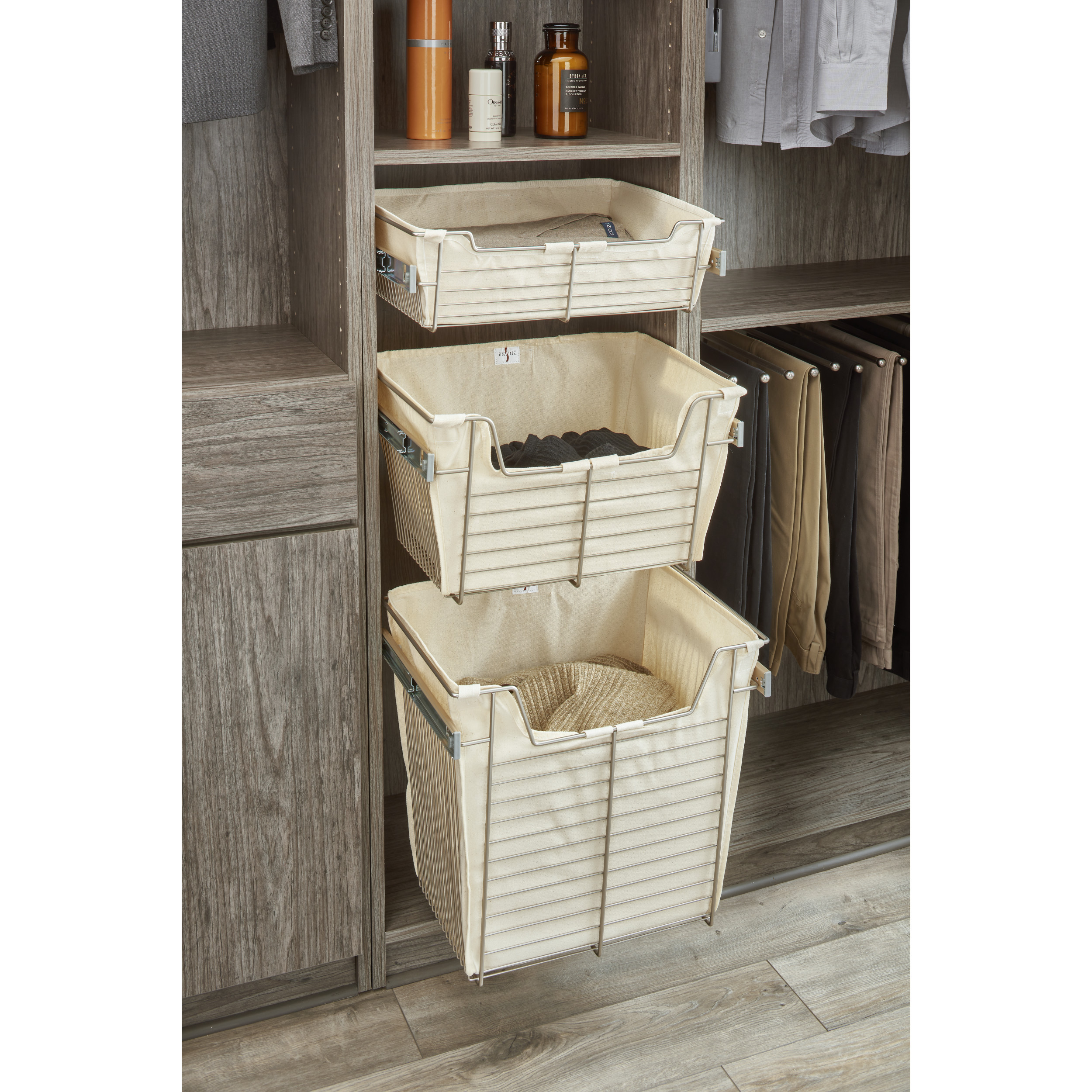 Rev-A-Shelf Sidelines 18" Canvas Cloth Closet Basket Liner, Tan, CBLSL-181405-T1 - Bild 7 von 8