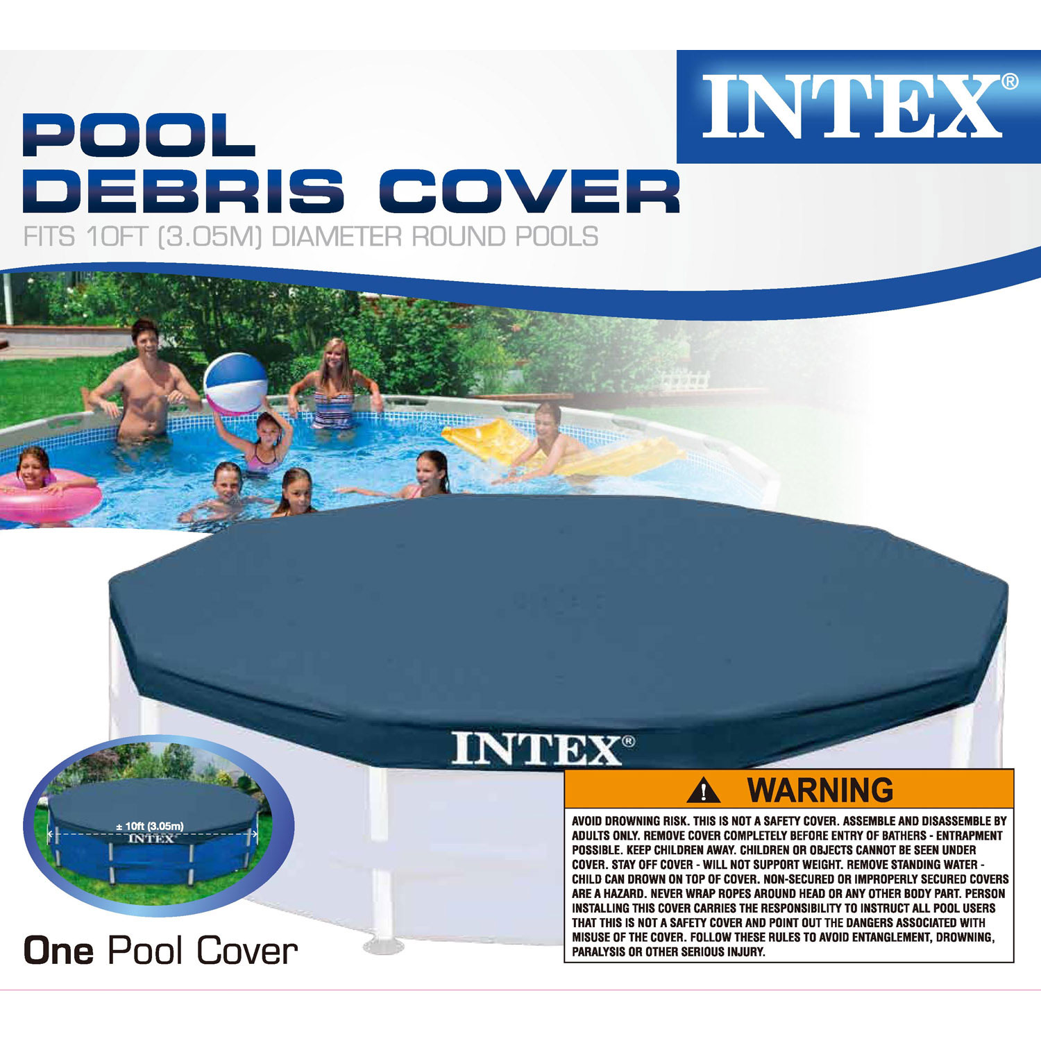 Intex 10 x 2,5 Fuß Frame Pool mit Filterpumpe & Intex 10 Fuß Vinylabdeckung, 2er-Pack - Bild 10 von 11