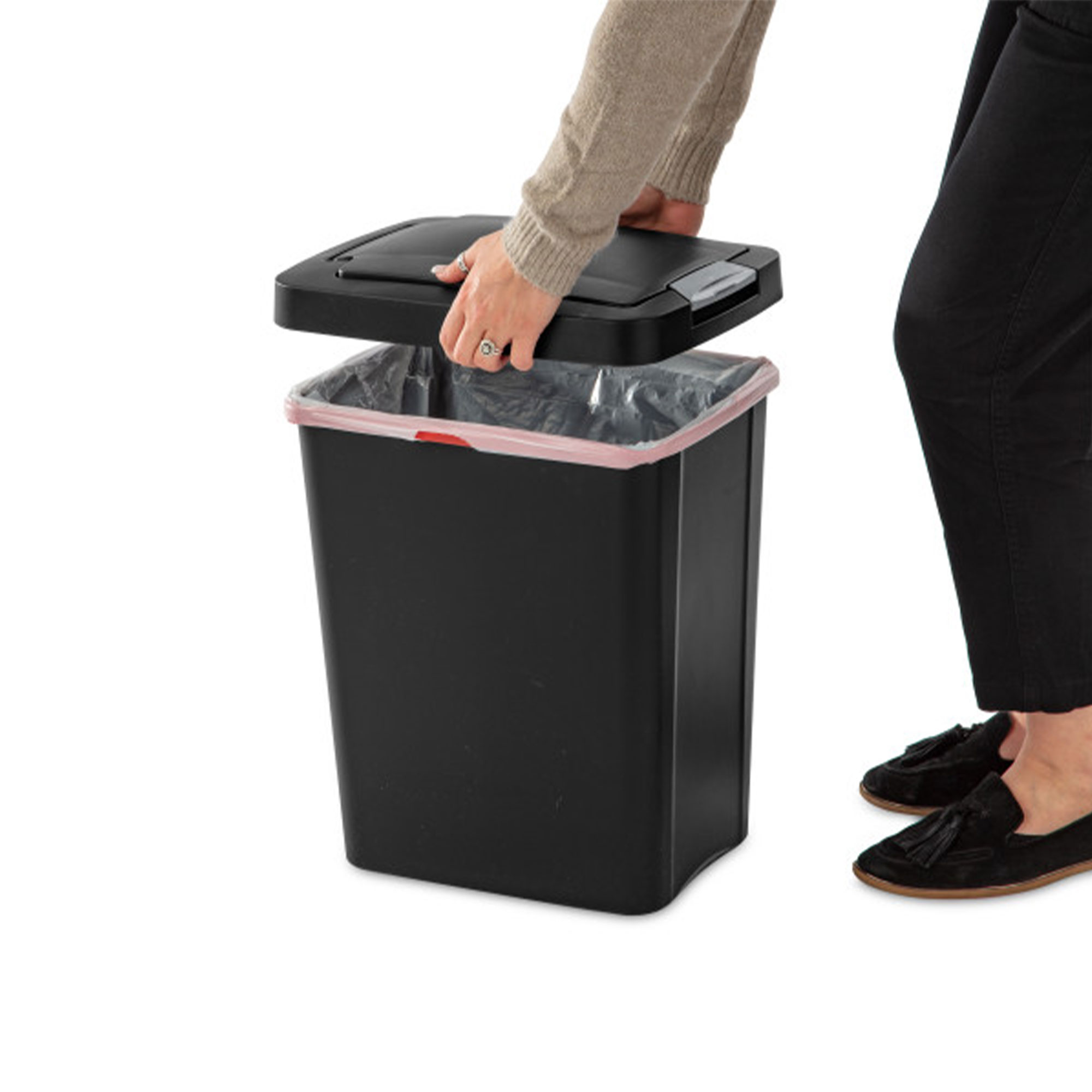 Sterilite 7.5 Gallon TouchTop Wastebasket with Titanium Latch