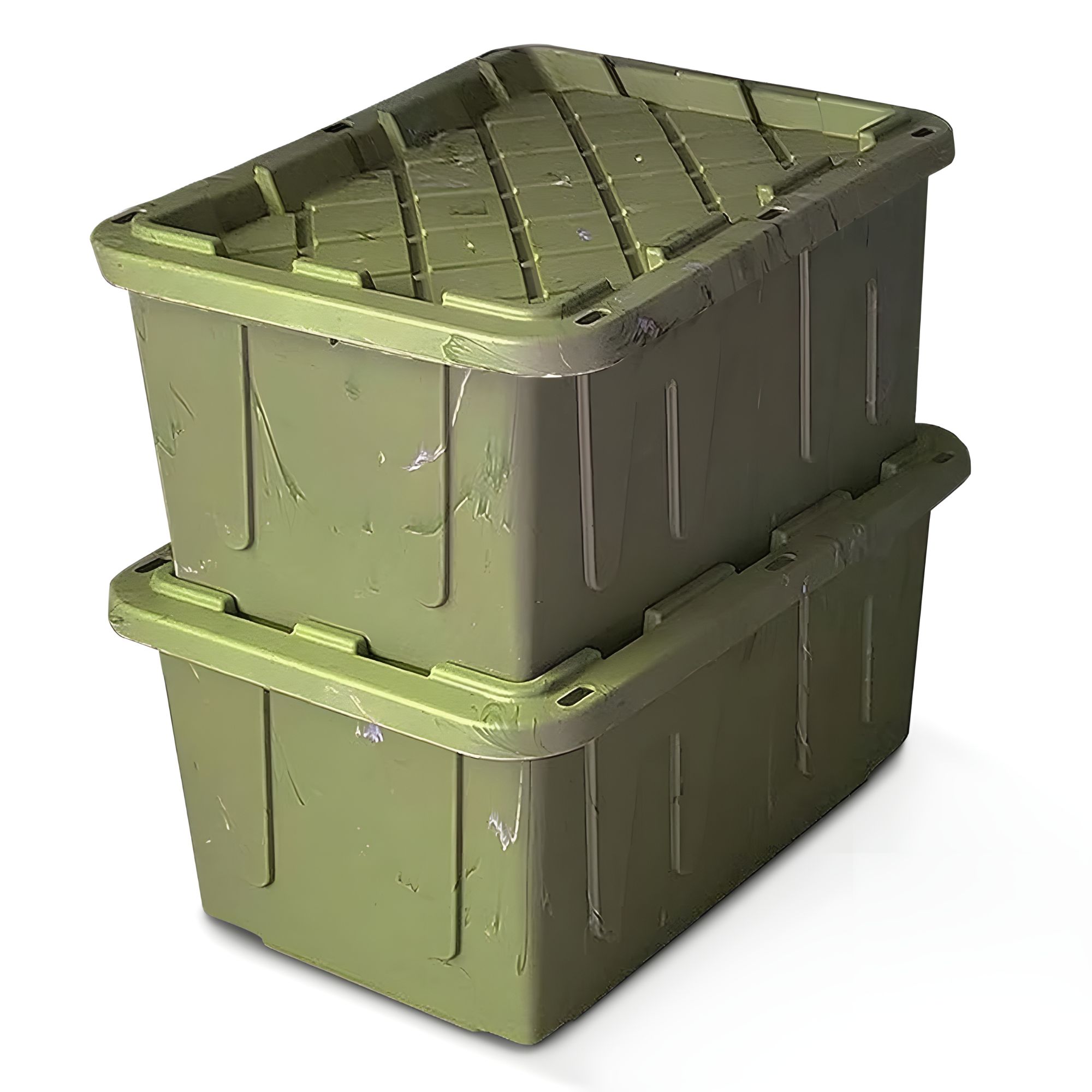 HOMZ 2 Pack Durabilt Storage, Stackable Bins, 27 Gallon Containers