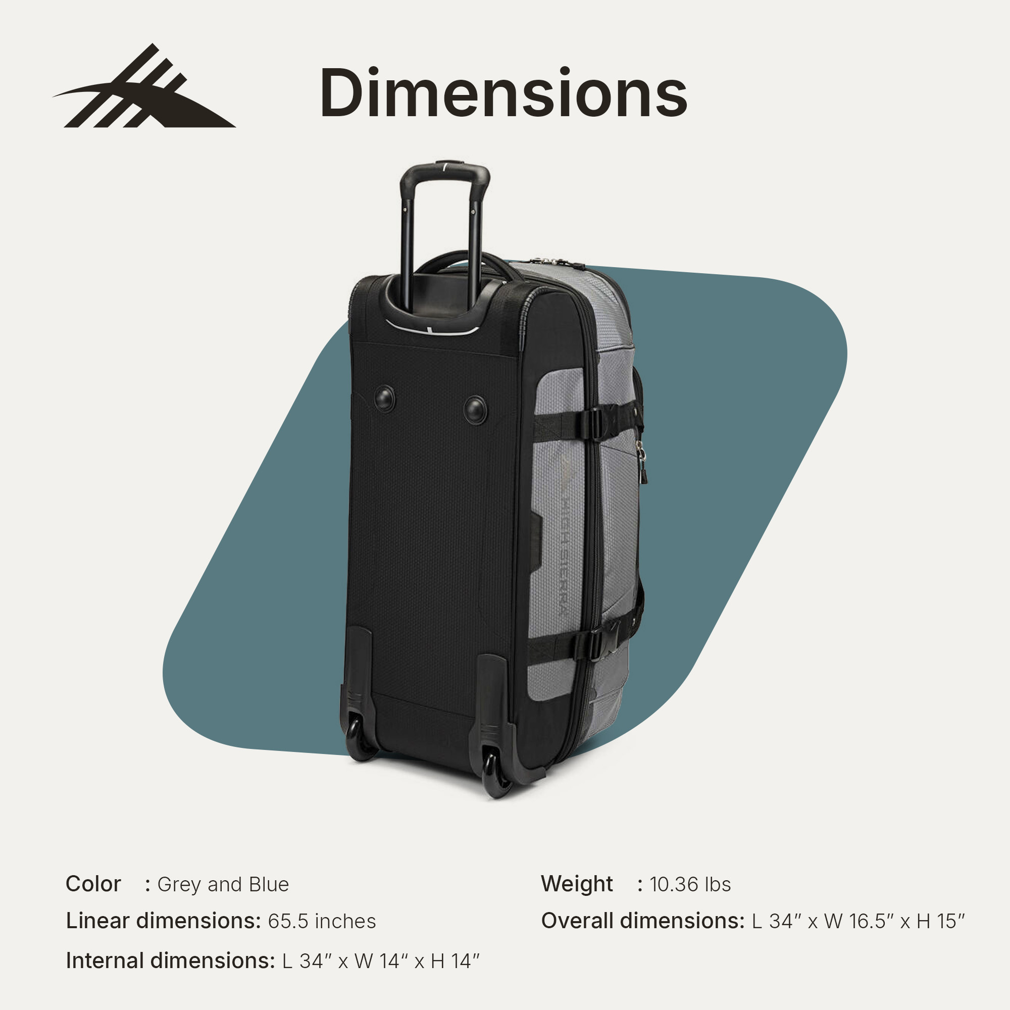 High Sierra Fairlead 34 Inch Drop Bottom Wheeled Duffel Bag