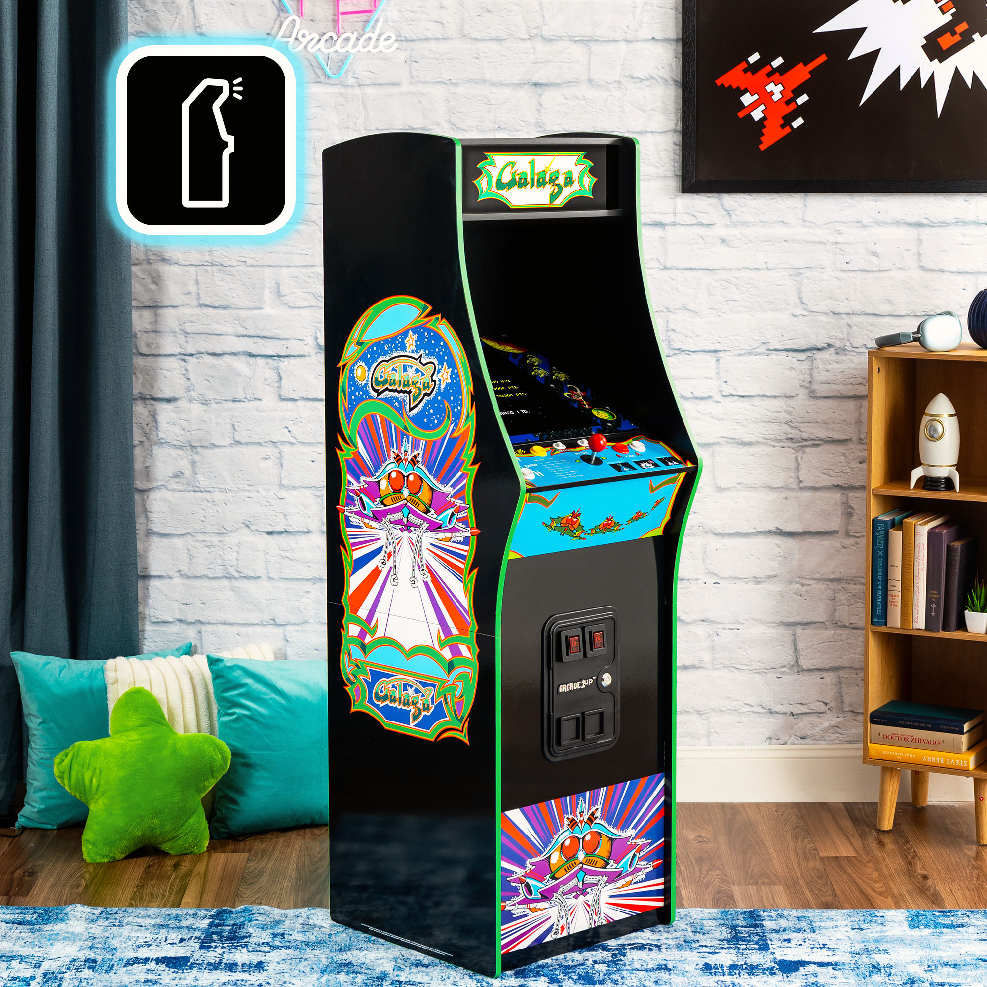 Arcade1Up GALAGA Deluxe 14 Games in 1, 5 Foot Stand-Up Arcade