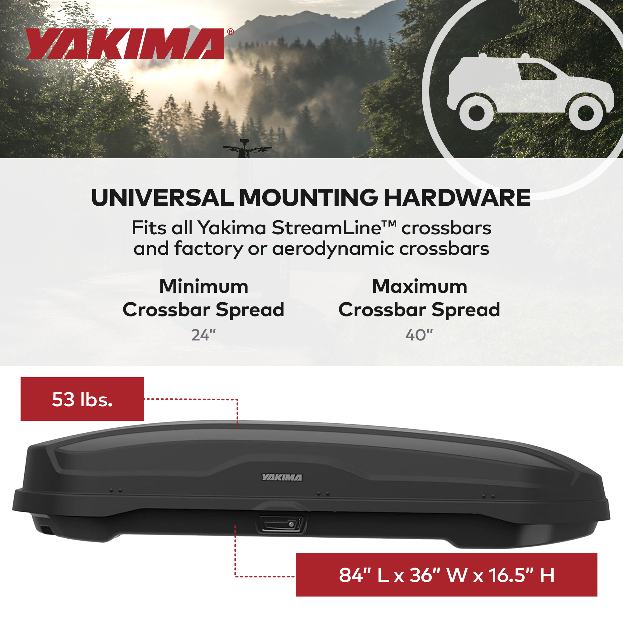 Yakima SkyBox NX XL 18 Cubic Foot Vehicle Cargo Box for StreamLine