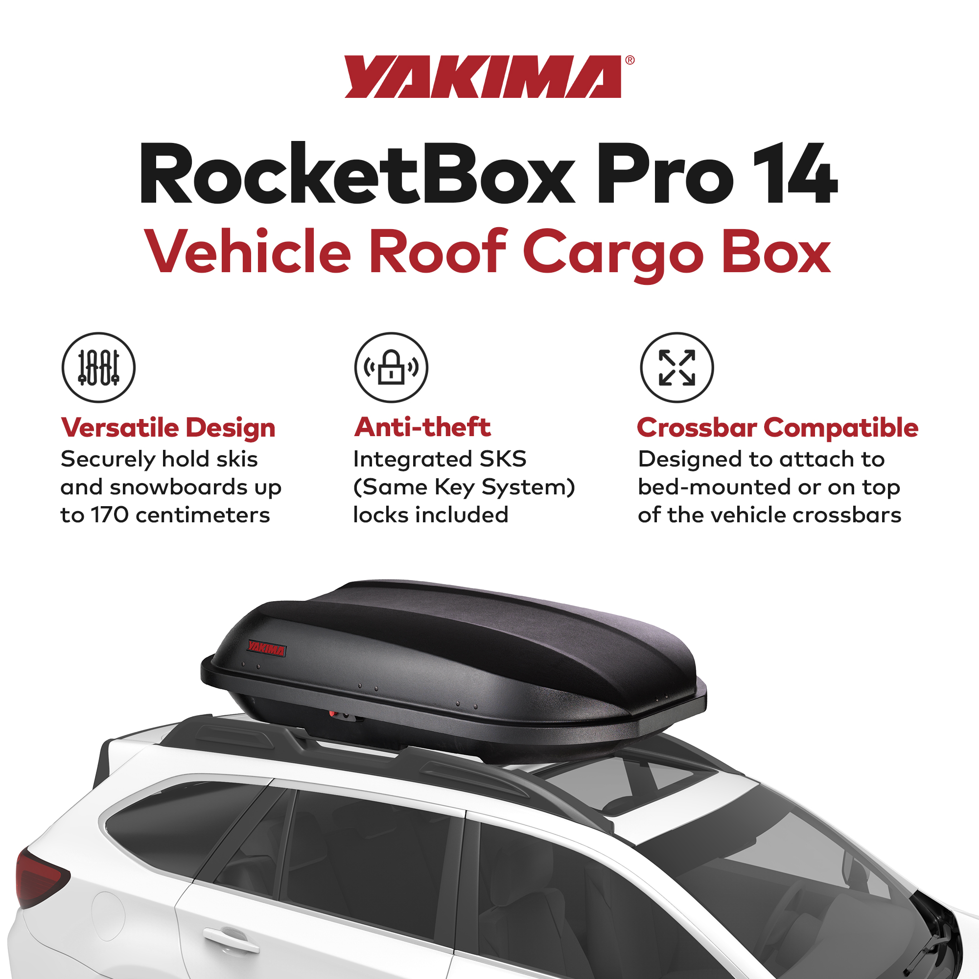 Yakima RocketBox Pro 14 Roof Cargo Box Carrier for StreamLine