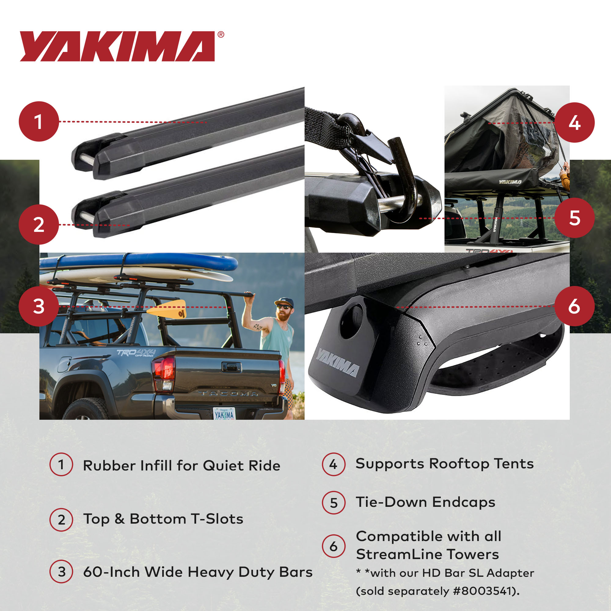 YAKIMA レールバー YAKIMA（ヤキマ） 正規品 RailBar レールバー 2本セット ルーフレール