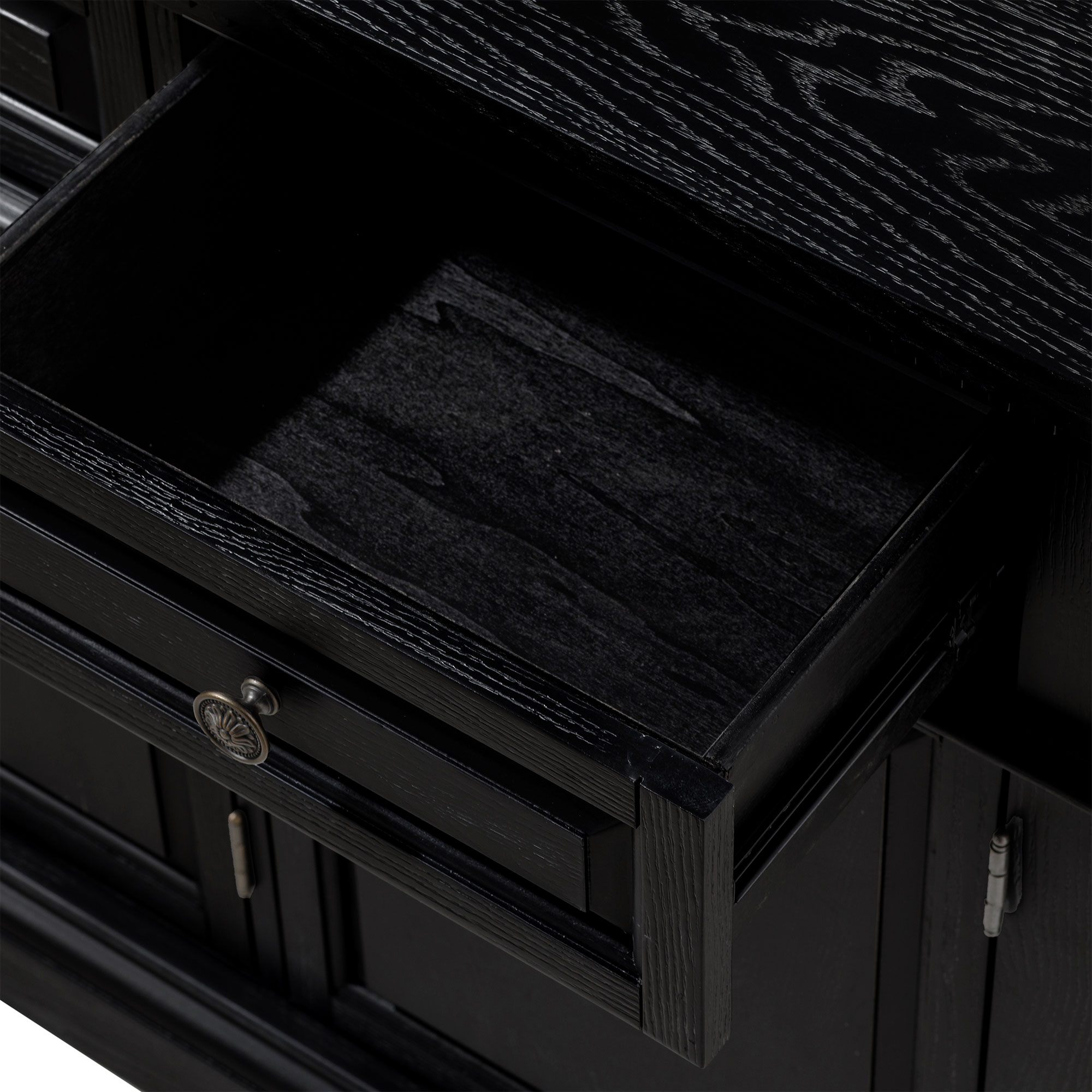 Maven Lane Theo Traditional Wooden Sideboard in Antiqued Black