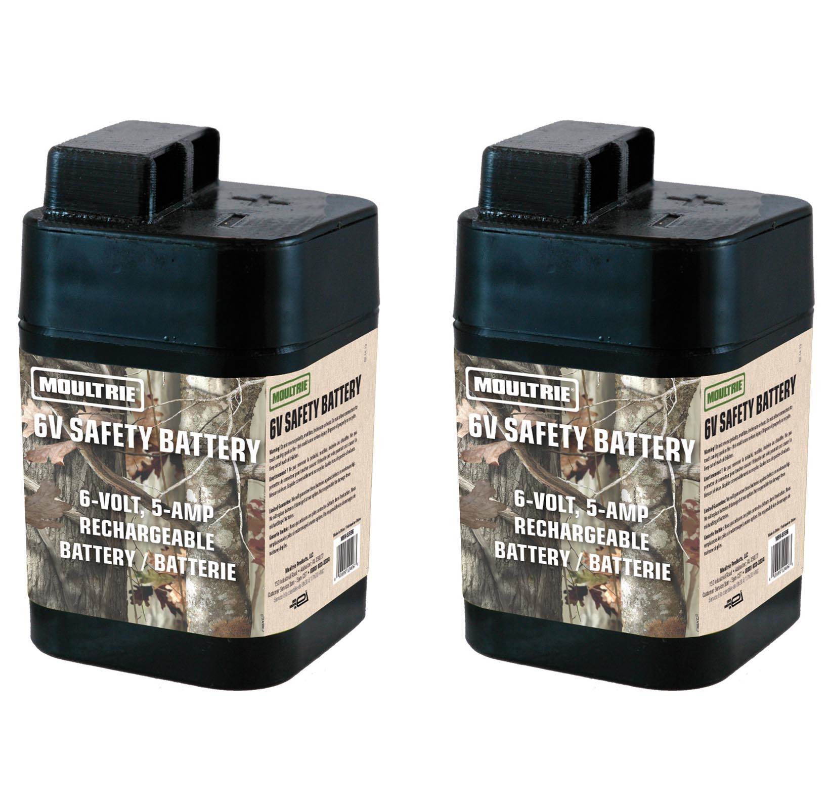 2 MOULTRIE 6 Volt Rechargeable Safety Batteries for Automatic Deer