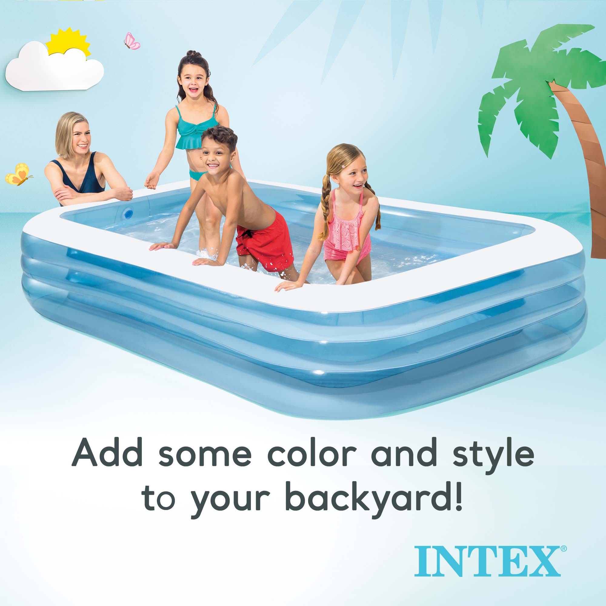 Intex Île Cat 147 X 135 Cm – Matelas Gonflable Piscine Avec 3 Poignées, Design Chat Réaliste Pour Enfants Et Adultes