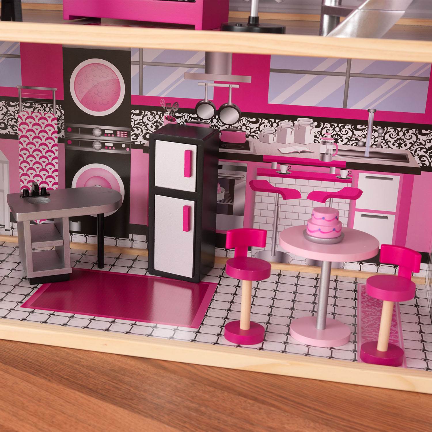 KidKraft Kids Play Glamorous Sparkle Mansion Dollhouse & Furniture
