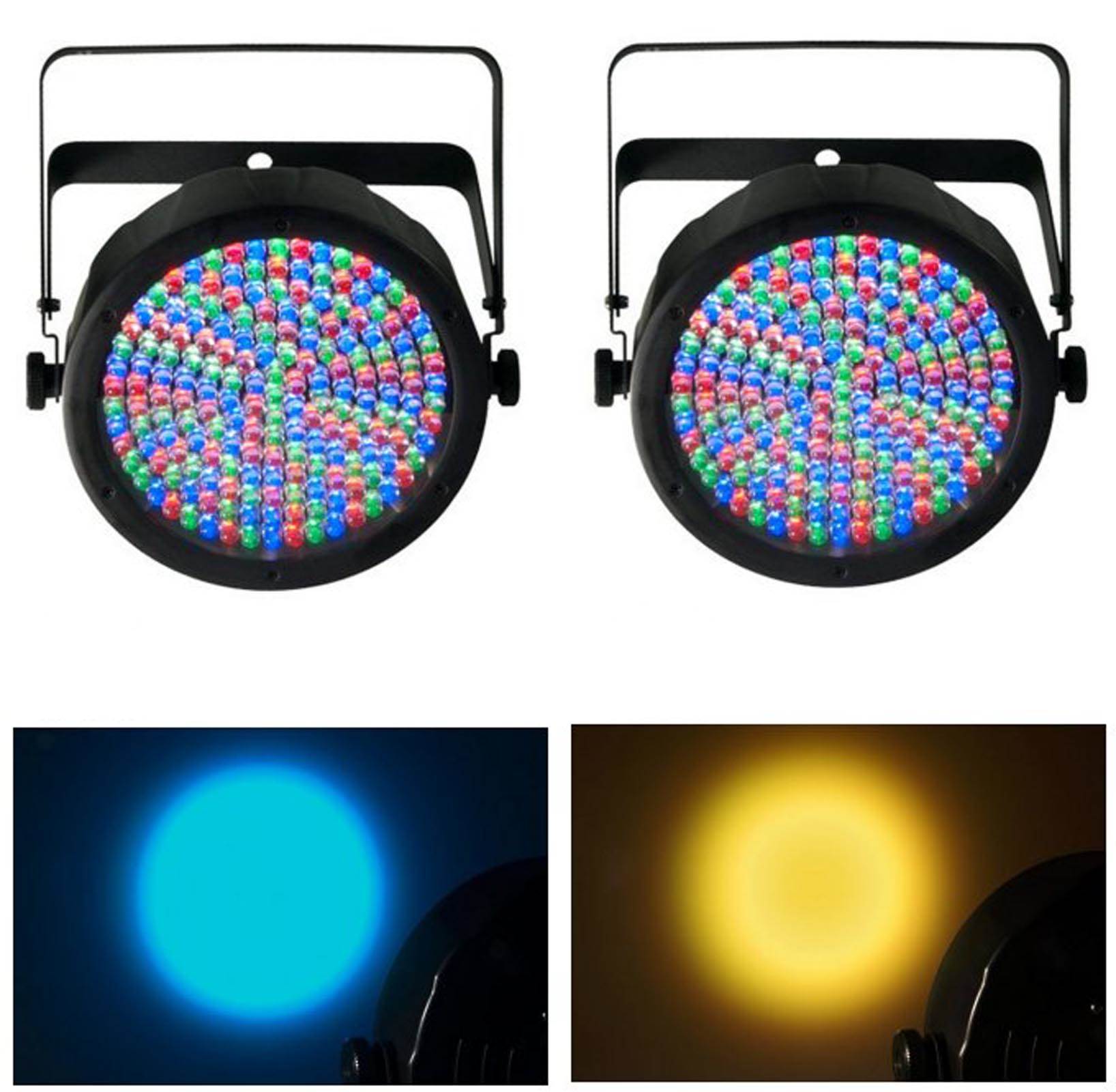 (2) Chauvet SlimPar 64 LED DMX Slim Par Can Stage Pro DJ RGB Lighting ...