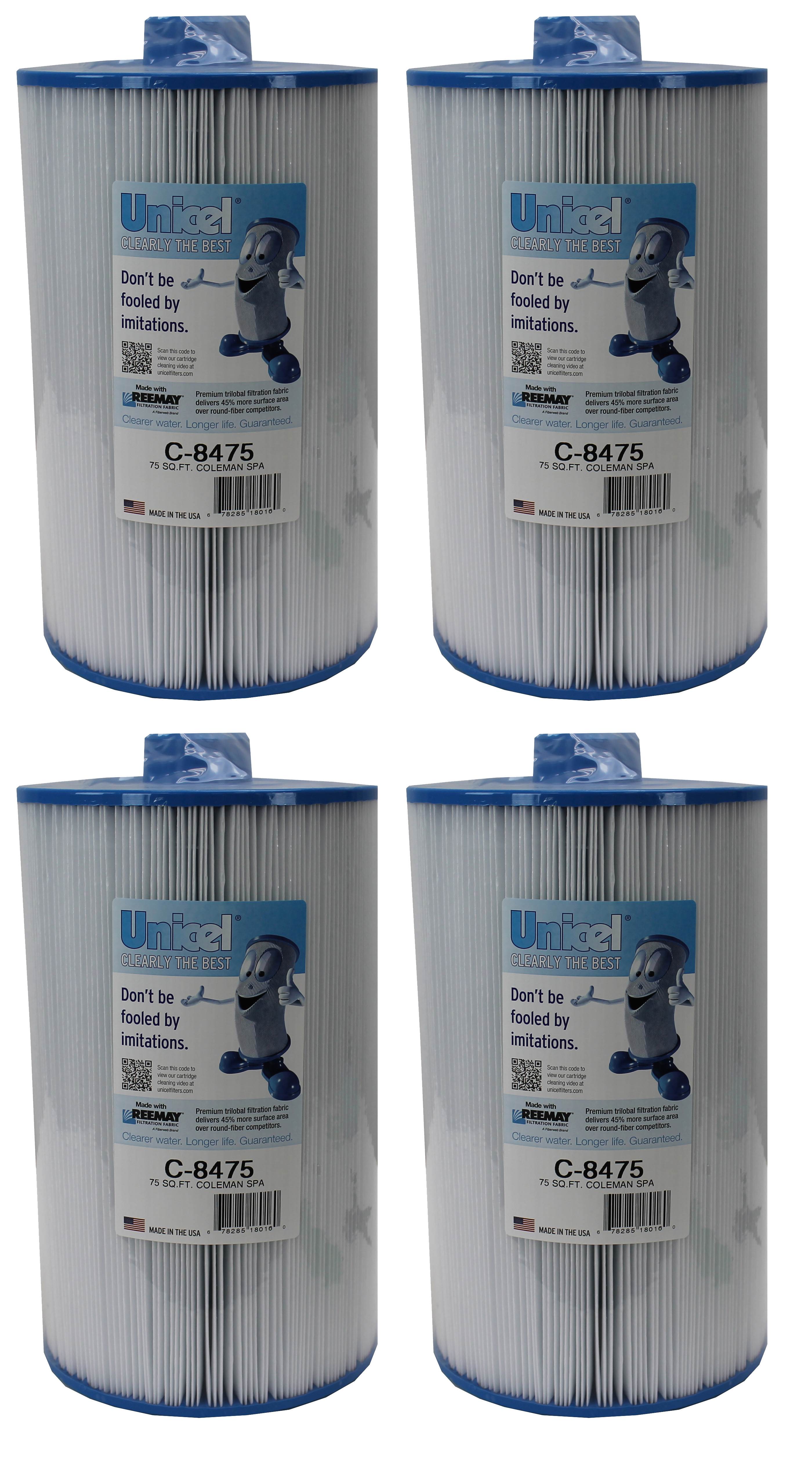 4) Unicel C8475 Coleman Maax Spas Replacement Filter Cartridges 75 Sq