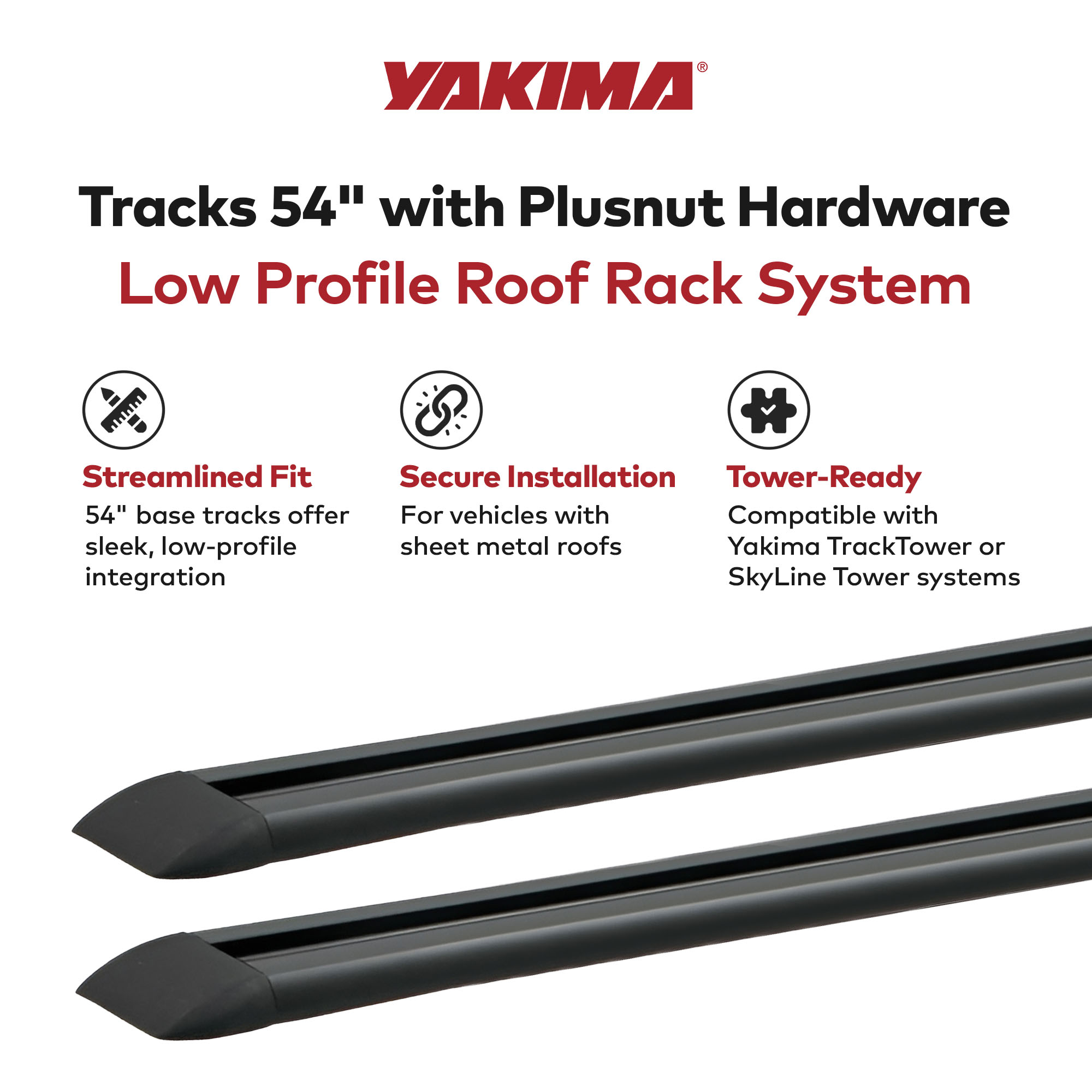Yakima Tracks 54 in. Roof Rack System Compatible & Skyline Towers