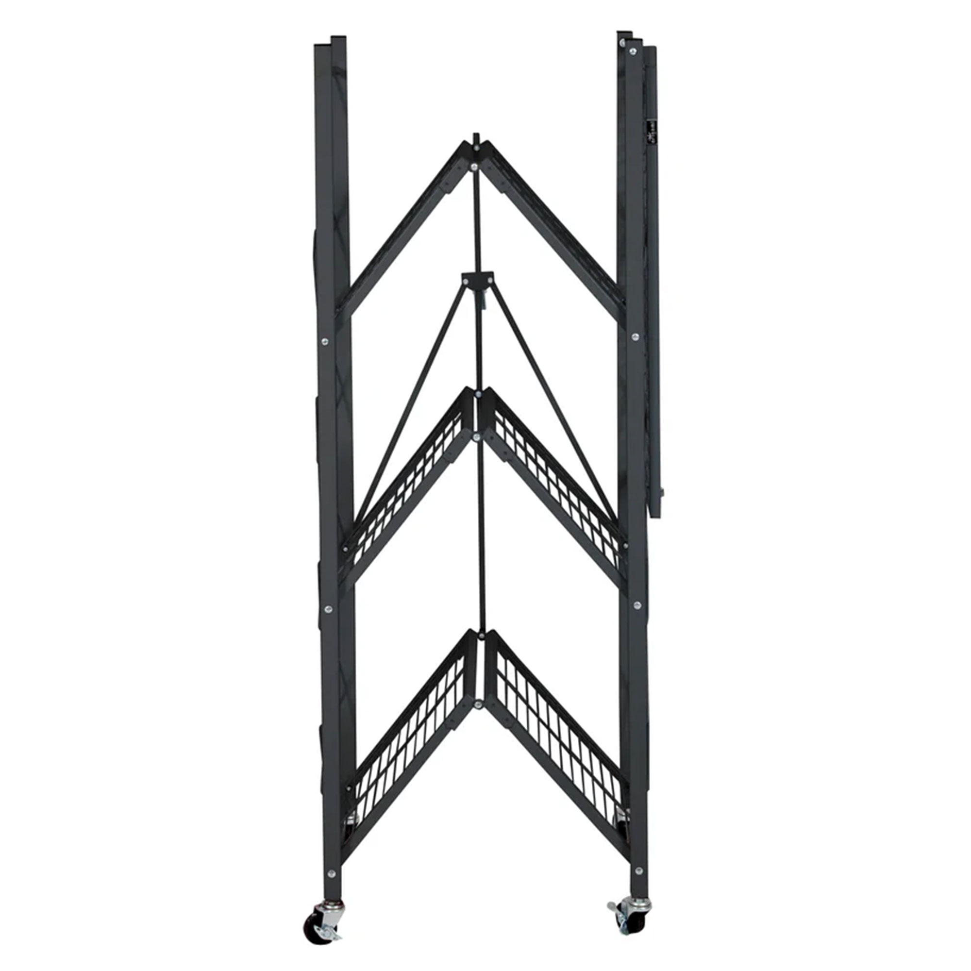 Origami 4 Tier Folding Shelf Garage Shelves Heavy Duty Shelving with Wheels - Picture 7 of 8
