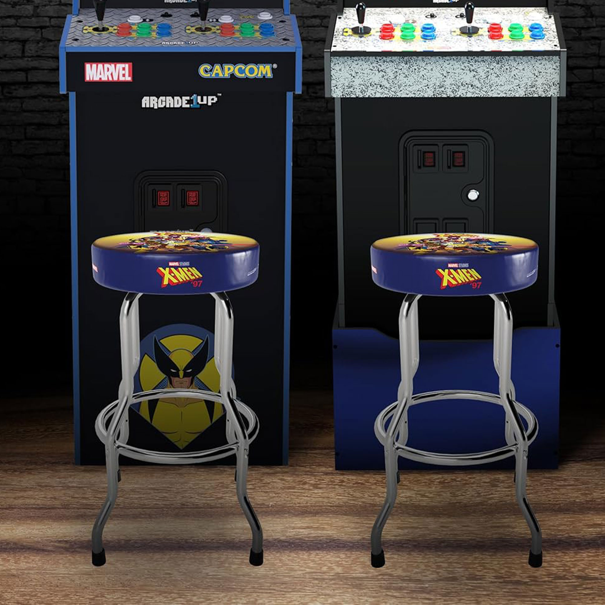 Arcade1Up X-Men Adjustable Arcade Stool w/Chrome Plated Steel