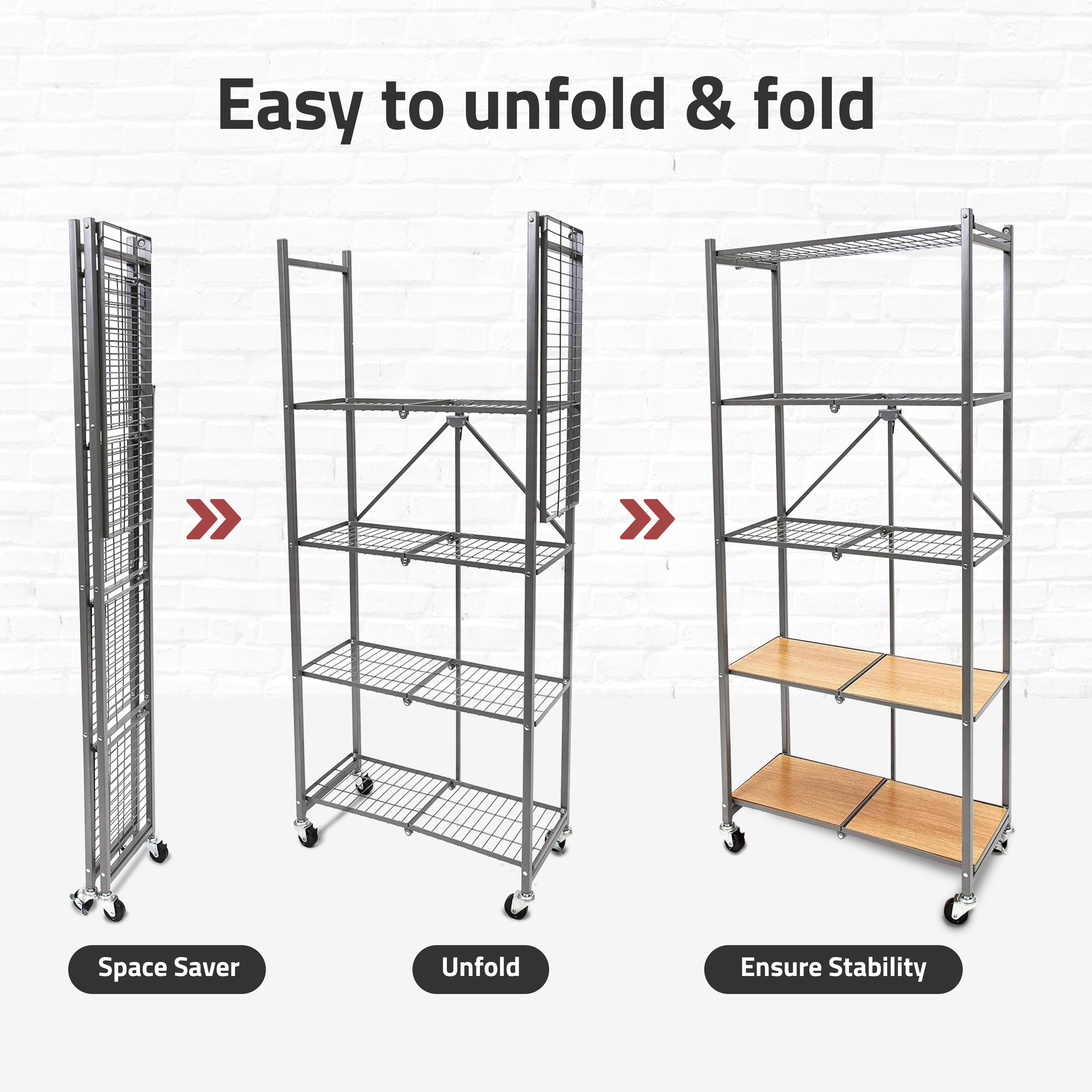 Origami RPR Series 5 Shelf Slim Steel Pantry Rack Holds up to 100 lb (Open Box) - Picture 4 of 9