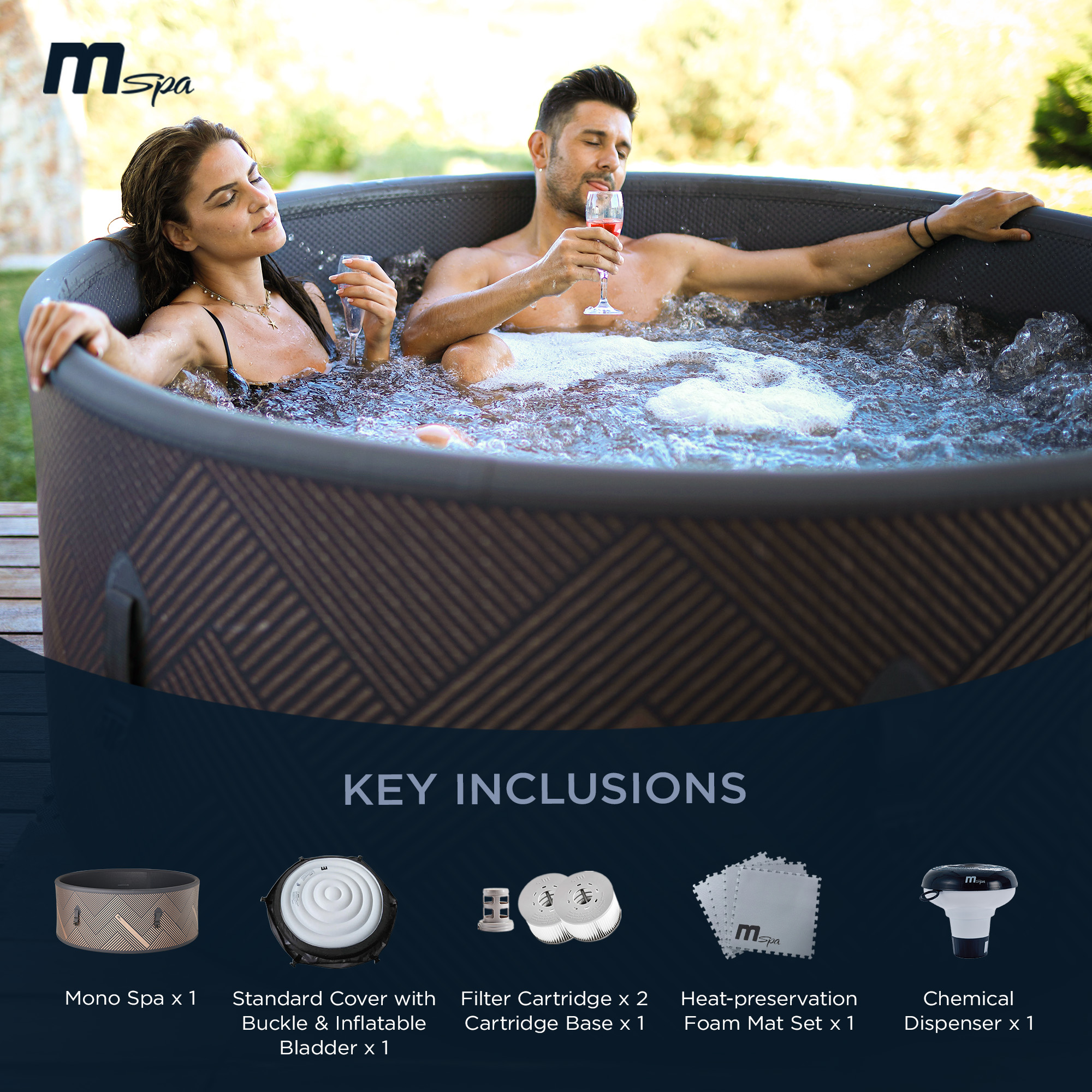 MSpa Mono 138 Jets 930L 6 Person Hot Tub Spa with Control Box