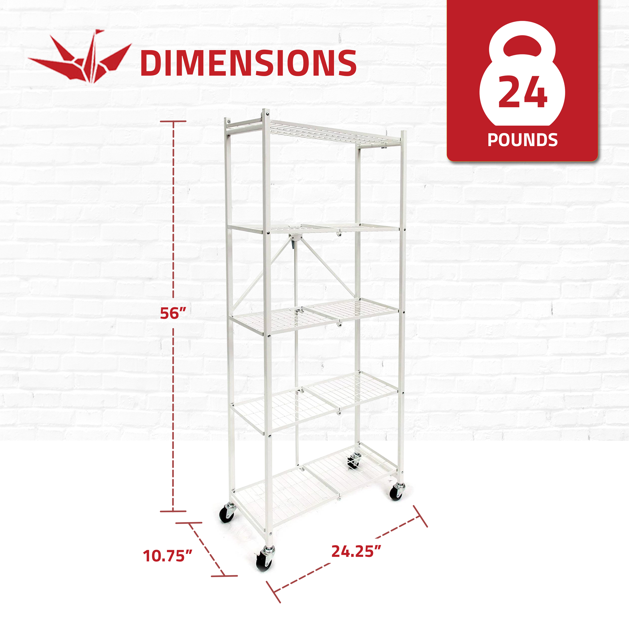 Origami 2 Pack RPR Series 5 Shelf Steel Rack Unit Holds up to 100 Pounds, White - Picture 4 of 12