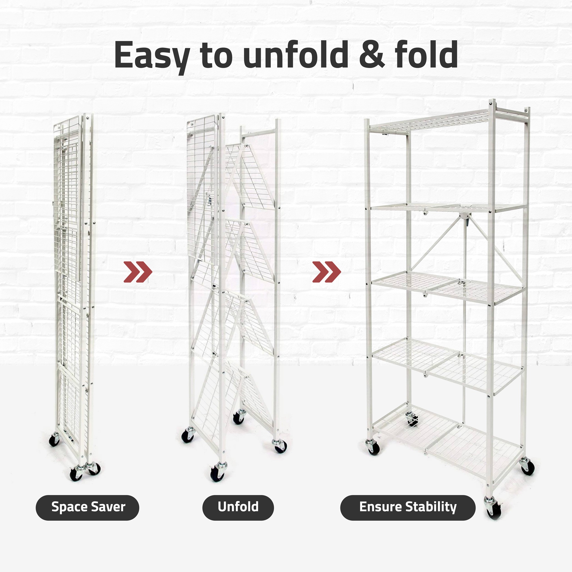 Origami 2 Pack RPR Series 5 Shelf Steel Rack Unit Holds up to 100 Pounds, White - Picture 5 of 12