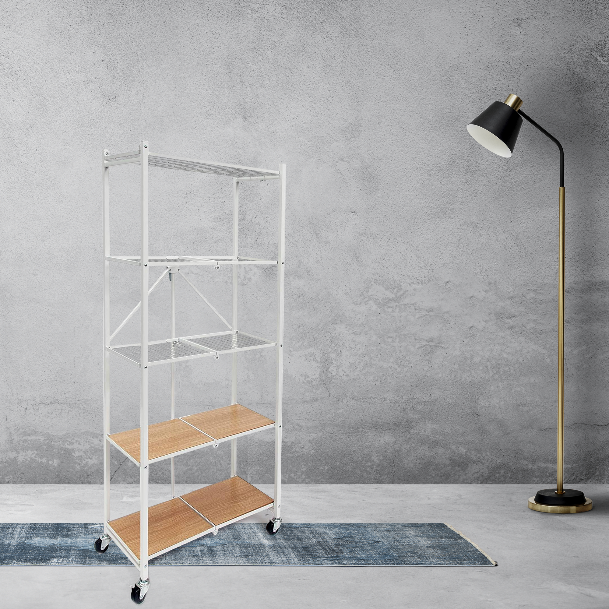 Origami 2 Pack RPR Series 5 Shelf Steel Rack Unit Holds up to 100 Pounds, White - Picture 7 of 12
