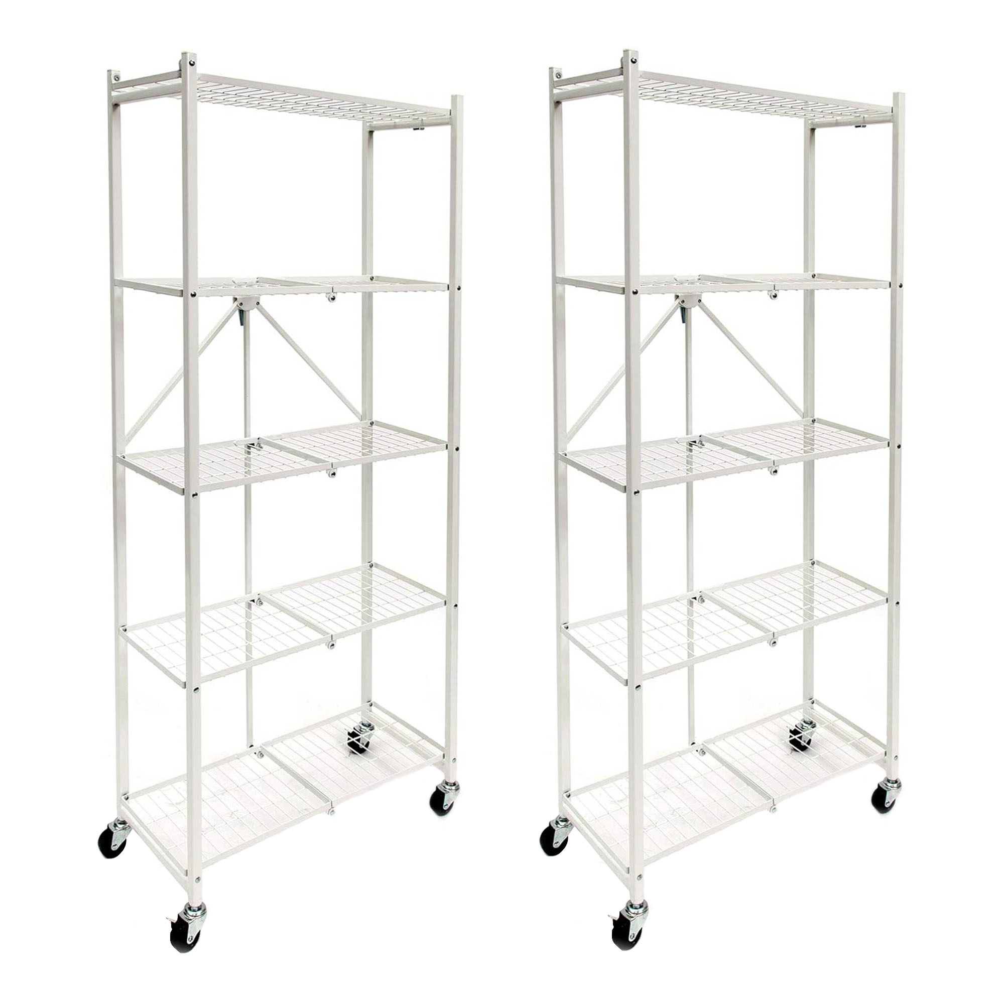 Origami 2 Pack RPR Series 5 Shelf Steel Rack Unit Holds up to 100 Pounds, White - Picture 2 of 12