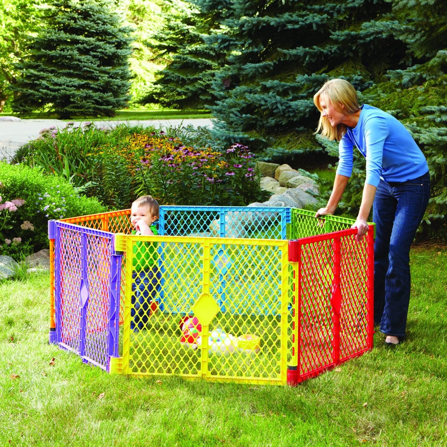 North States Color Superyard Baby Pet Gate Portable Play Yard 6   41967 3420977 