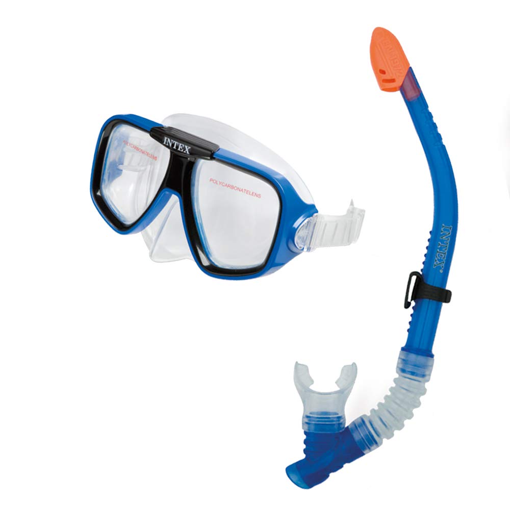 INTEX Reef Rider Youth/Adult Swimming Diving Mask, Snorkel & Fin Set ...