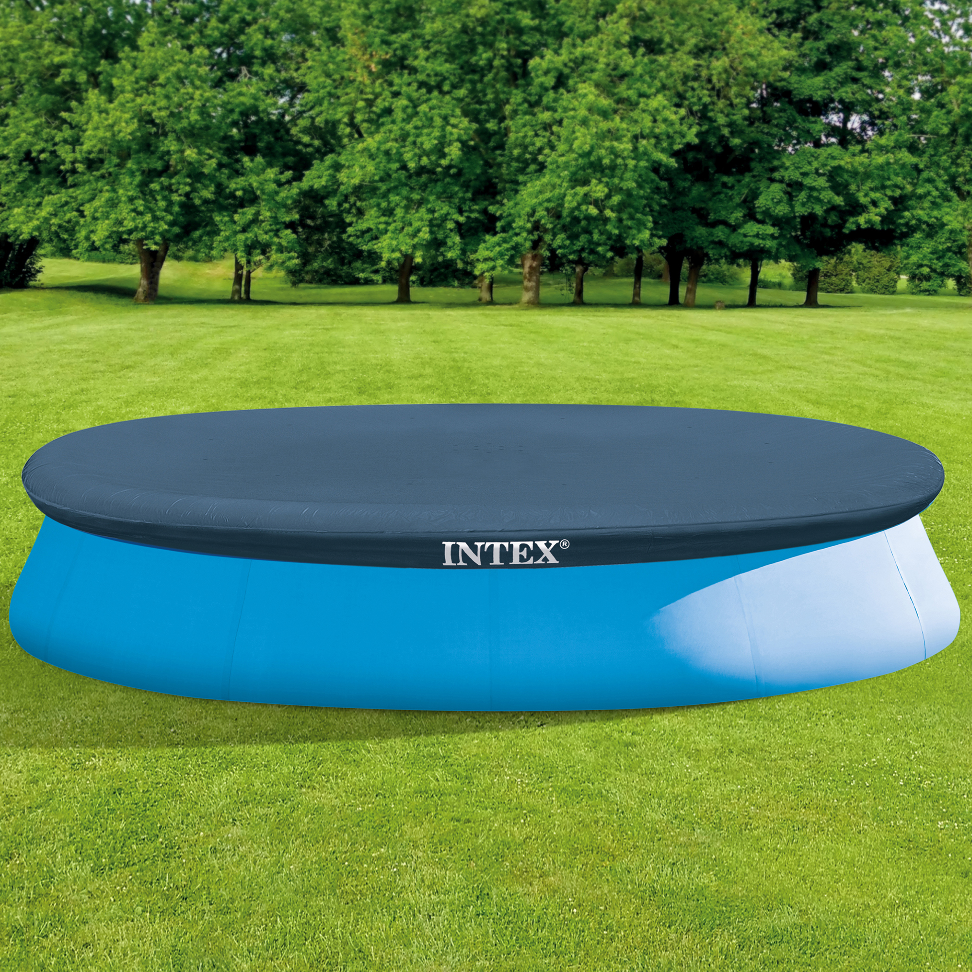 Intex 28022E 11.3' Easy Set Swimming Pool Debris Cover Tarp, Blue ...