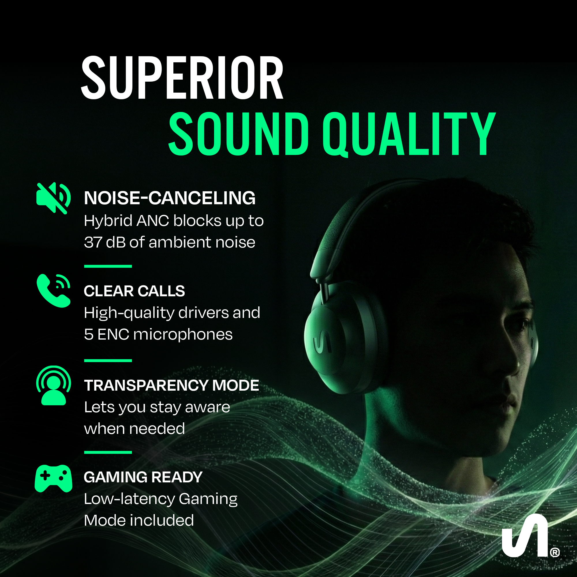 The Next Sound by Tiesto Over-Ear Wireless Noise Cancelling