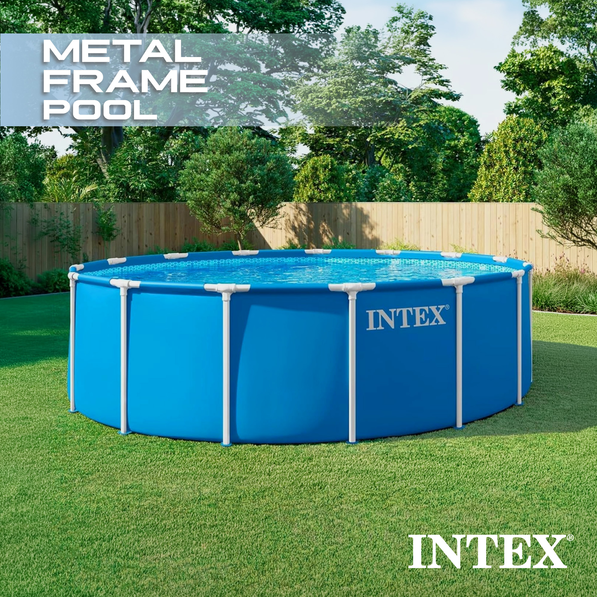 Intex 28241EP 15ft x 48in Metal Frame Pool Set with Pump & Cover