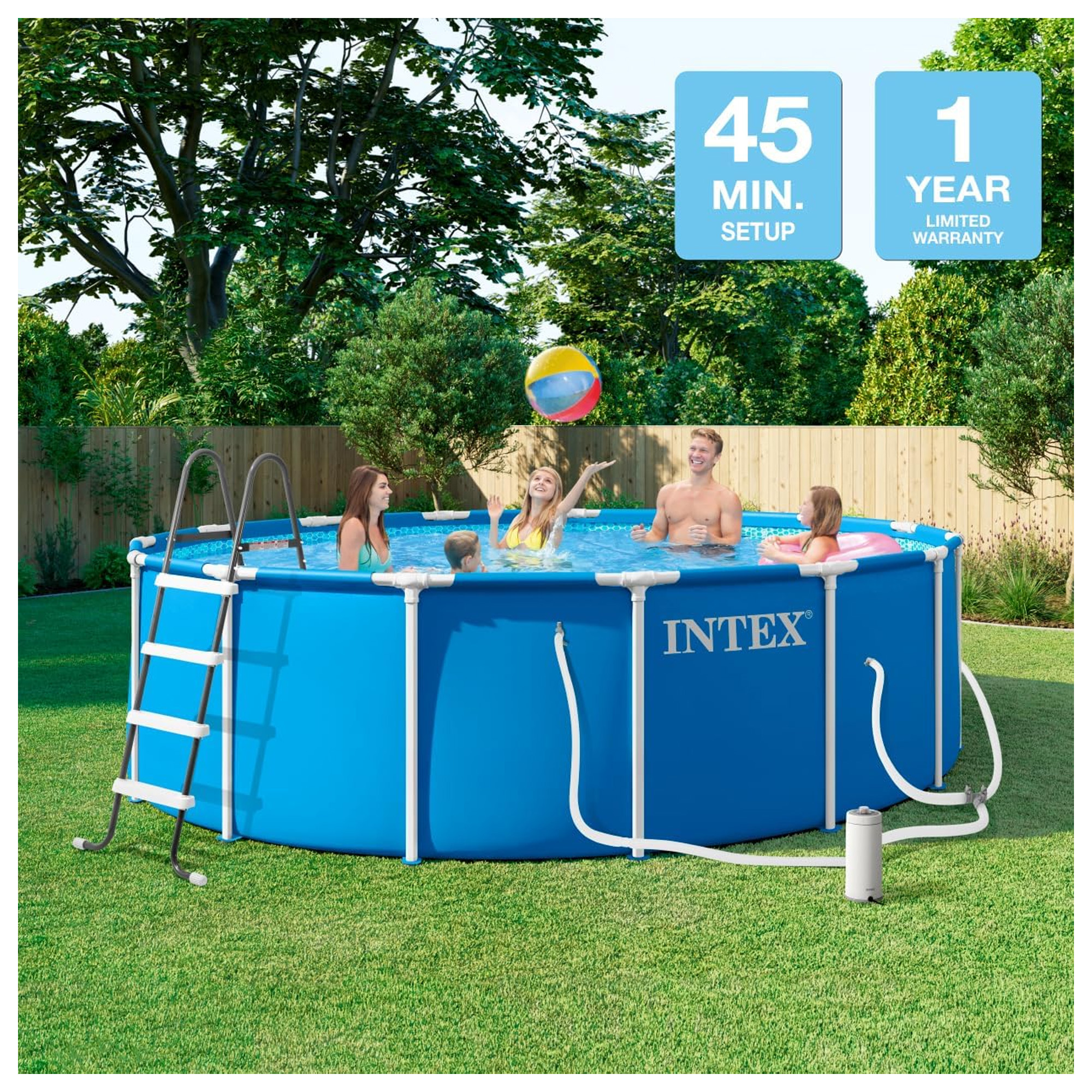 Intex 28241EP 15ft x 48in Metal Frame Pool Set with Pump & Cover
