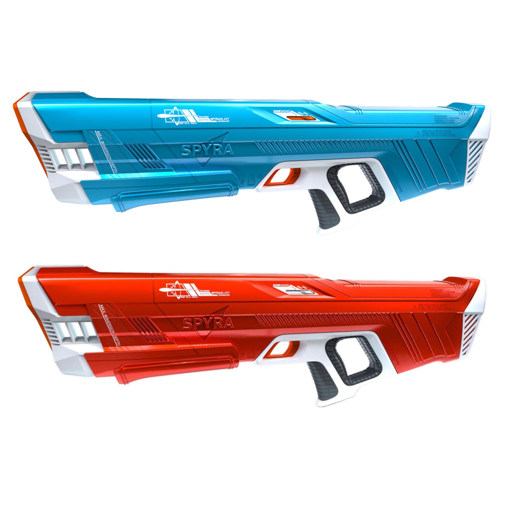 SPYRA 2-Pack Electric Water Blaster Outdoor Squirt Gun for Pool