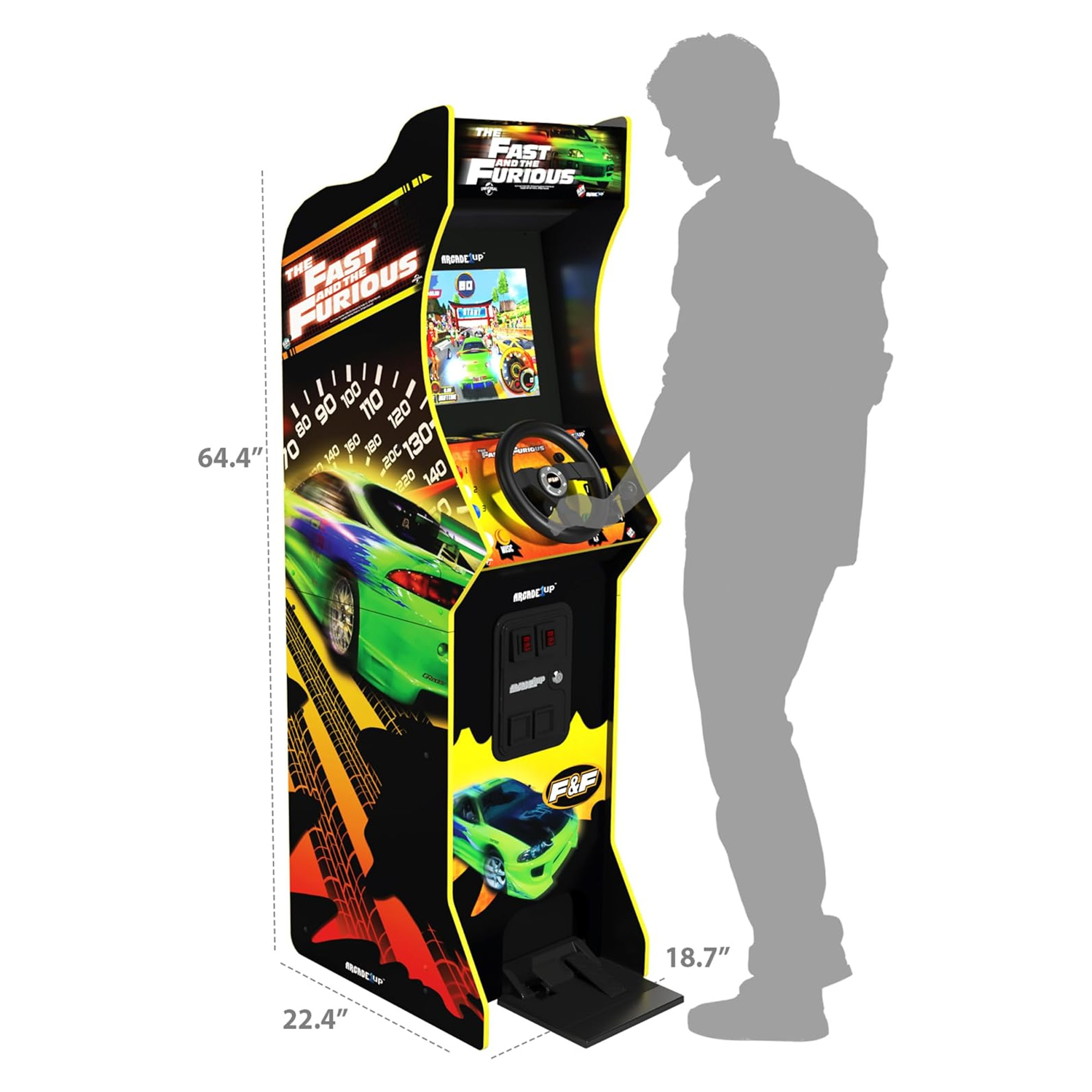 Arcade1Up The Fast and The Furious Deluxe Arcade Machine with Steering Wheel