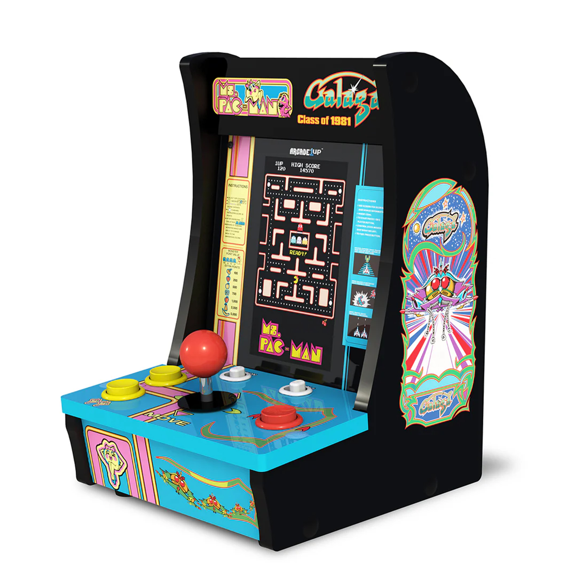 Arcade1Up Ms. Pac-Man Class of ’81 Countercade Arcade Machine with 3 Retro Games