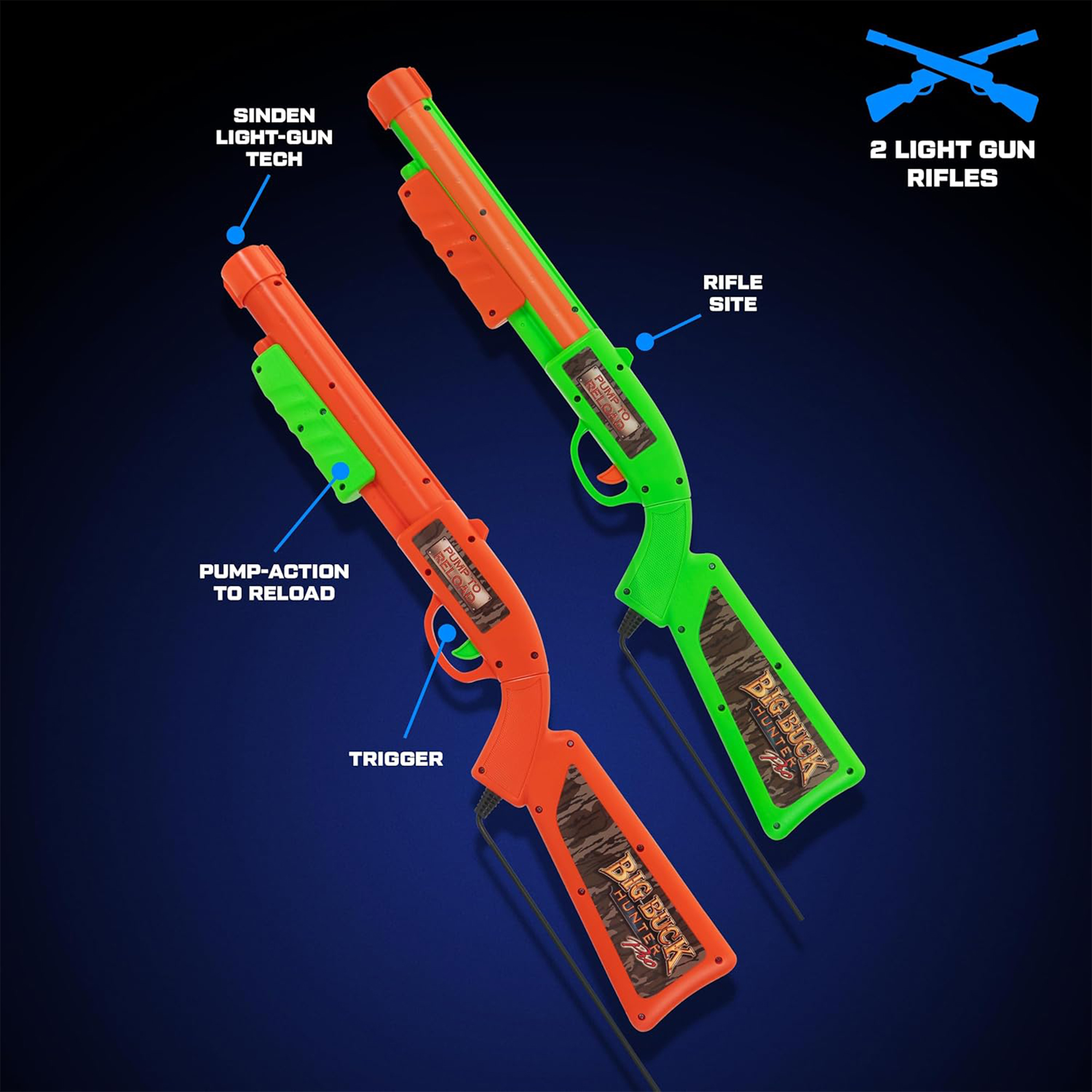 Arcade1Up Big Buck Hunter Mossy Oak Deluxe Arcade Machine with Dual Light Guns
