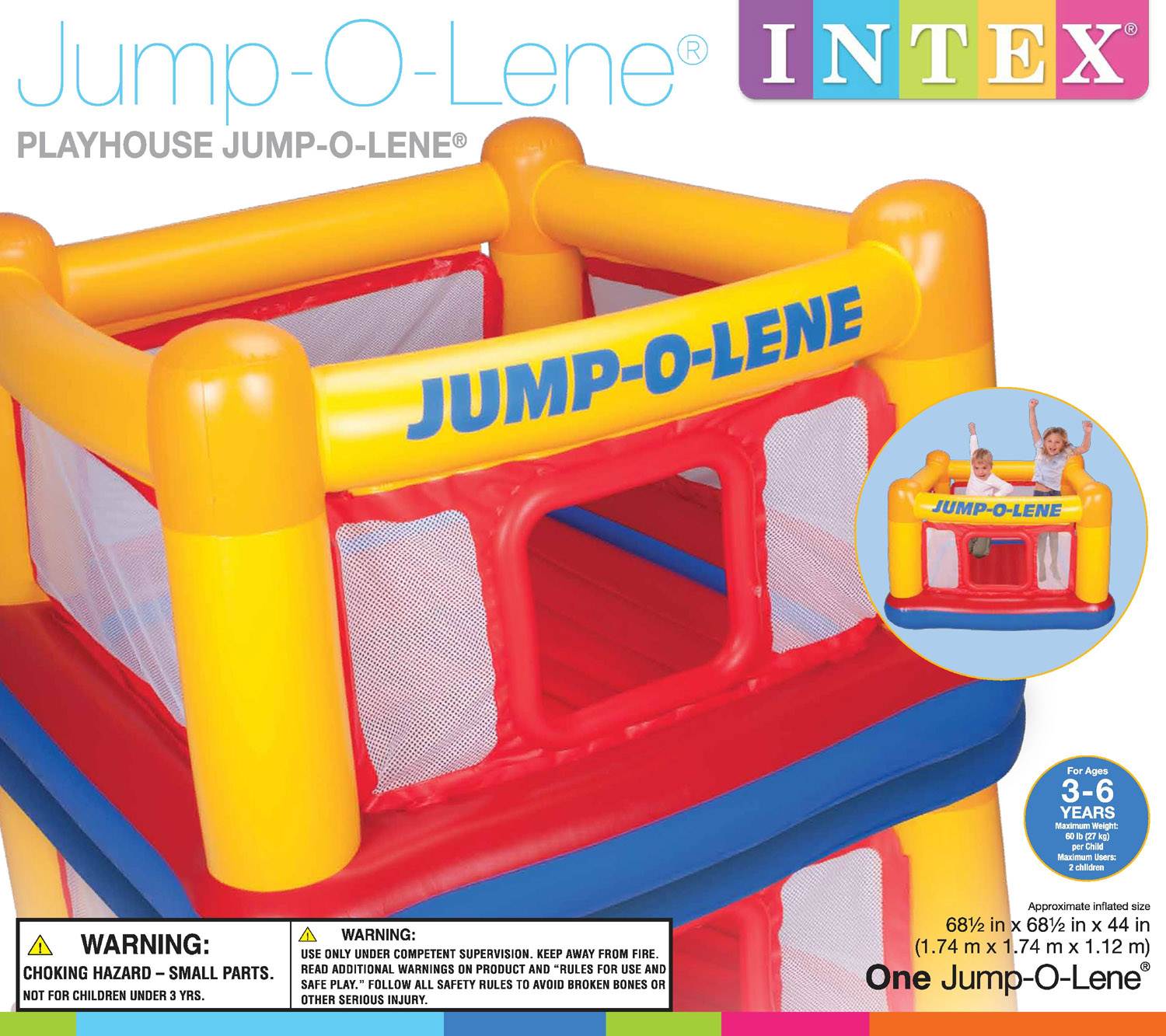 Intex Inflatable Jump O Lene Ball Pit Bouncer Bounce House W 100 Play Balls 744271329087 Ebay