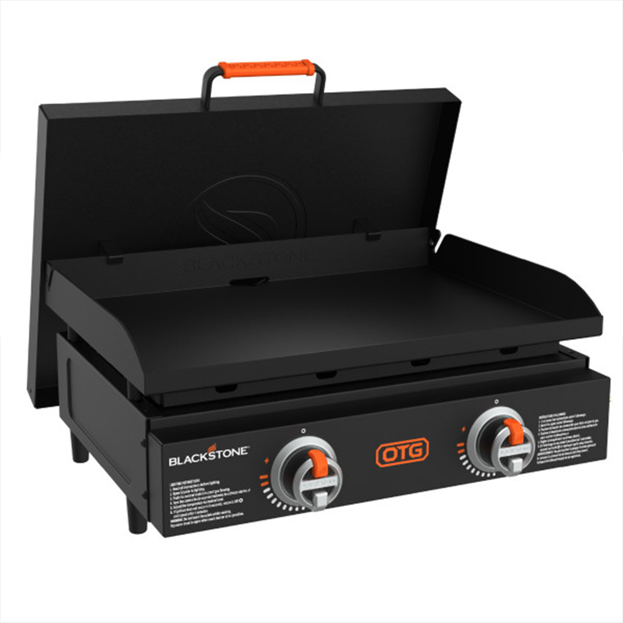 Blackstone OTG 22″ Tabletop Griddle with Hard Cover & Dual Heating Zones, Black
