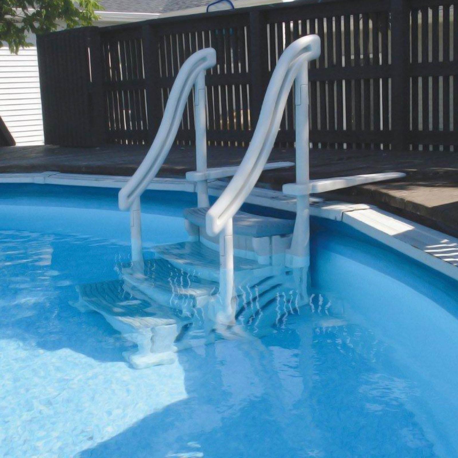 curved pool steps